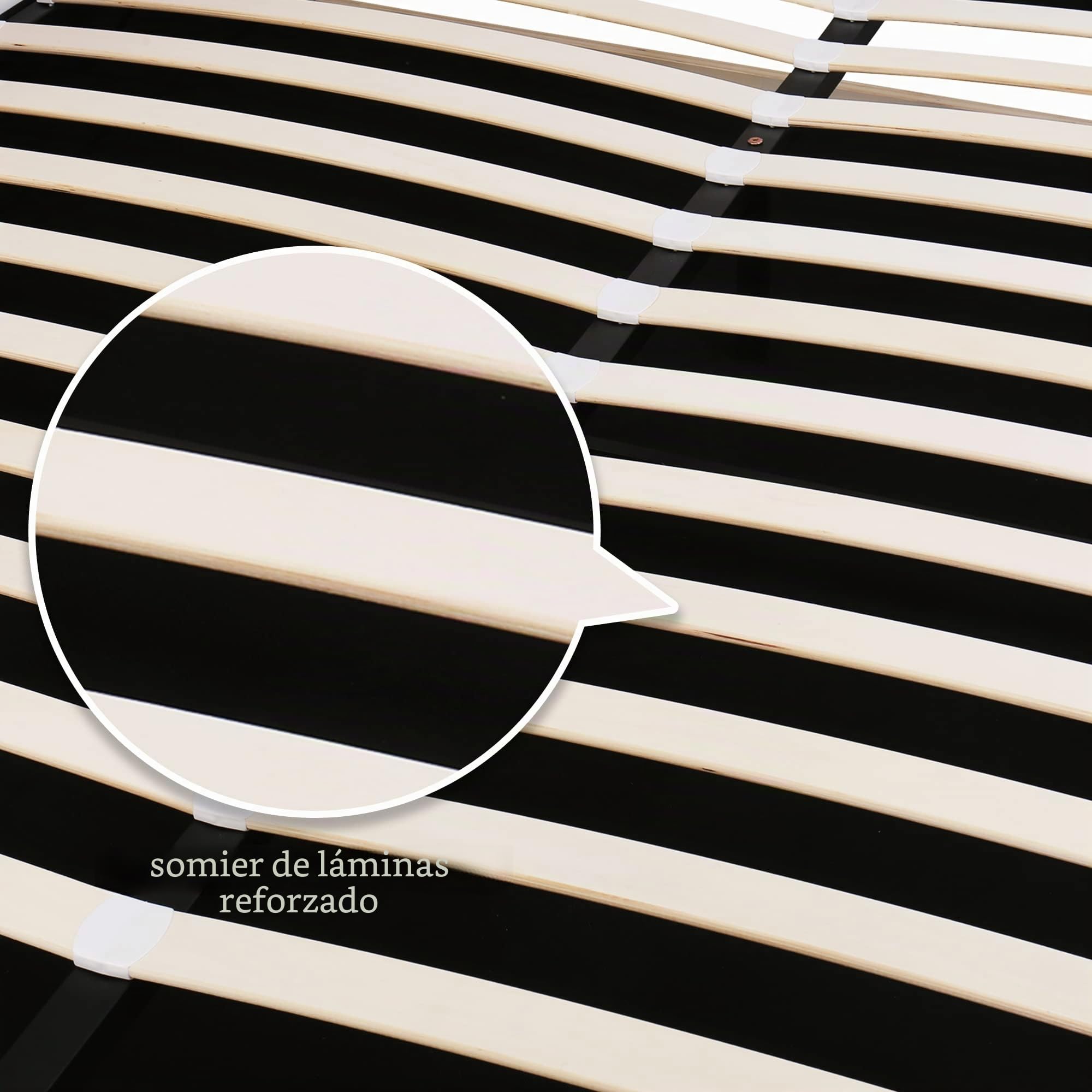 Cama hidráulica de 180 x 200 cm, Cama de Matrimonio con somier y Espacio de Almacenamiento, Incluye Barra de iluminación LED (Blanco, 180 x 200cm)