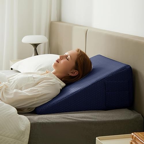 Miniatura 8 de Bedluxe Almohada de cuña, almohada de cuña de cama de 12 pulgadas para cabecero, almohada de cuña para alivio del reflujo ácido, dormir, después de