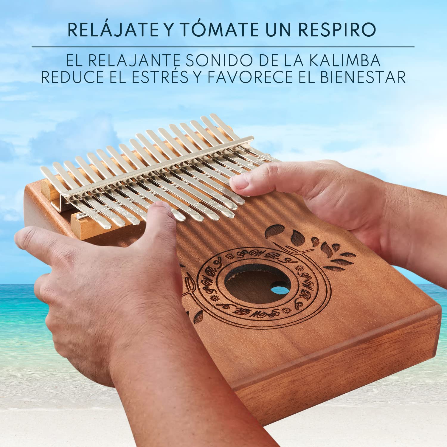 El piano de pulgar de 17 teclas UNOKKI Kalimba, una mbira de caoba de primera calidad, liviana y duradera en color marrón chocolate, es un regalo de bienestar y reducción del estrés para todos.