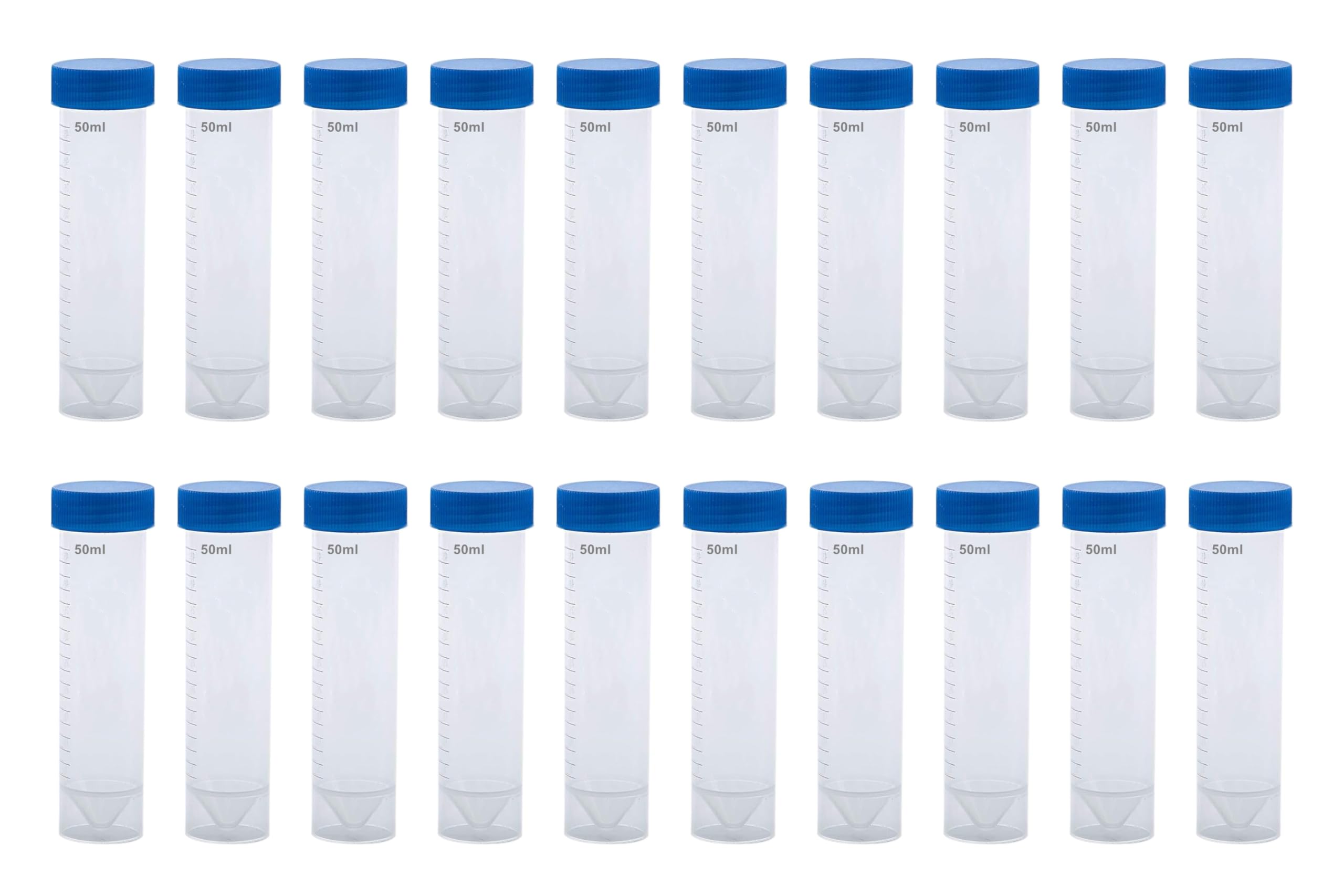 HUAZIZ 40 probówek wirowniczych 50 ml plastikowych niebieskich do laboratorium chemicznego