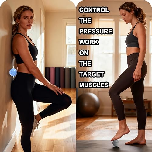 Miniatura 4 de HODEMI Juego de bolas de masaje, texturizadas, puntiagudas, bola de lacrosse para masaje muscular de tejido profundo, liberación miofascial, puntos