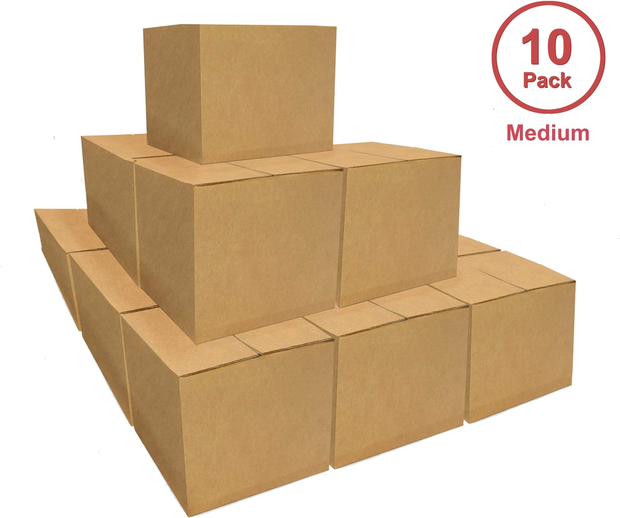 Corrugated Cardboard Moving, Shipping Boxes (Medium Box: 10 Pack)