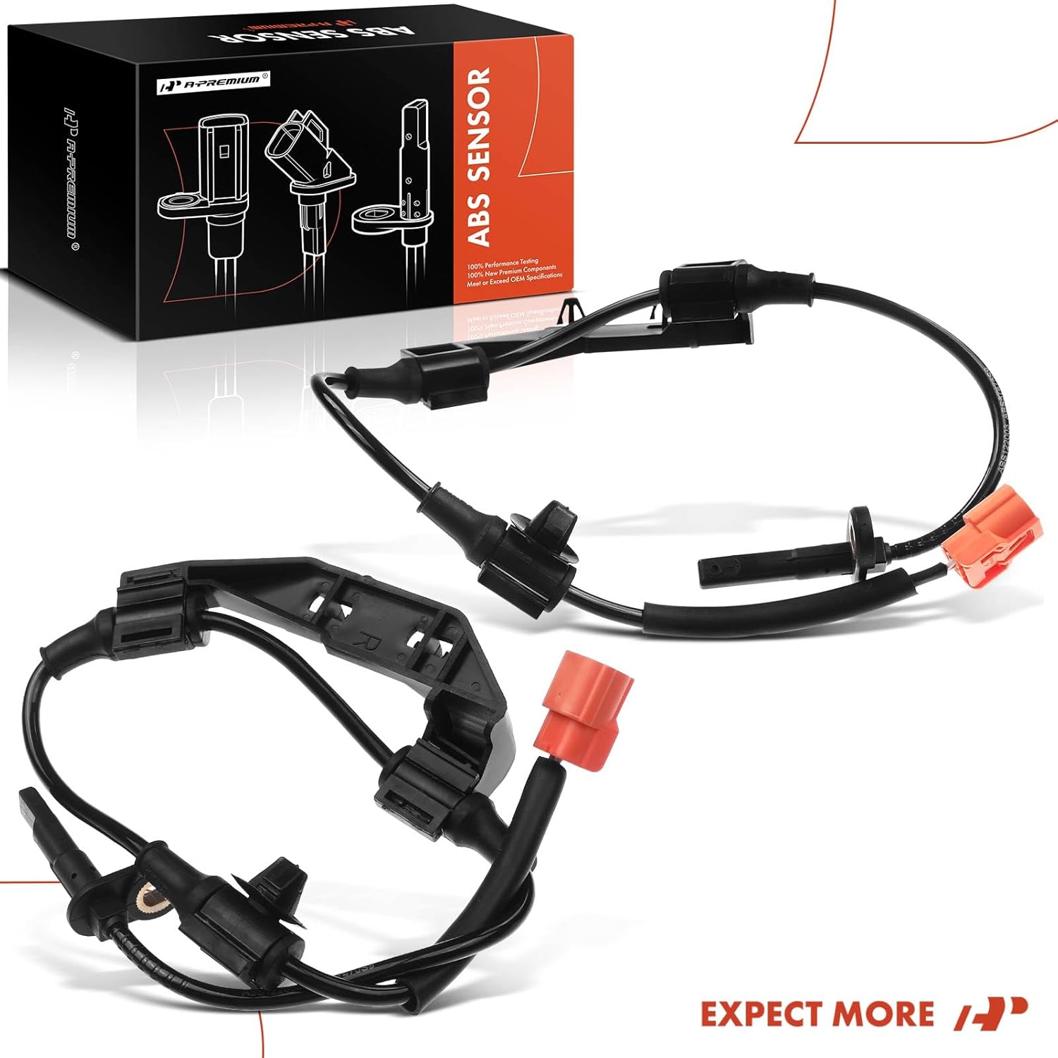 A-Premium ABS Wheel Speed Sensor Compatible with Honda Models - CRV 2002 2003 2004 2005 2006, Sport Utility - Rear Driver and Passenger Side, 2-PC Set, Replace# 57475-S9A-013, 57470-S9A-013