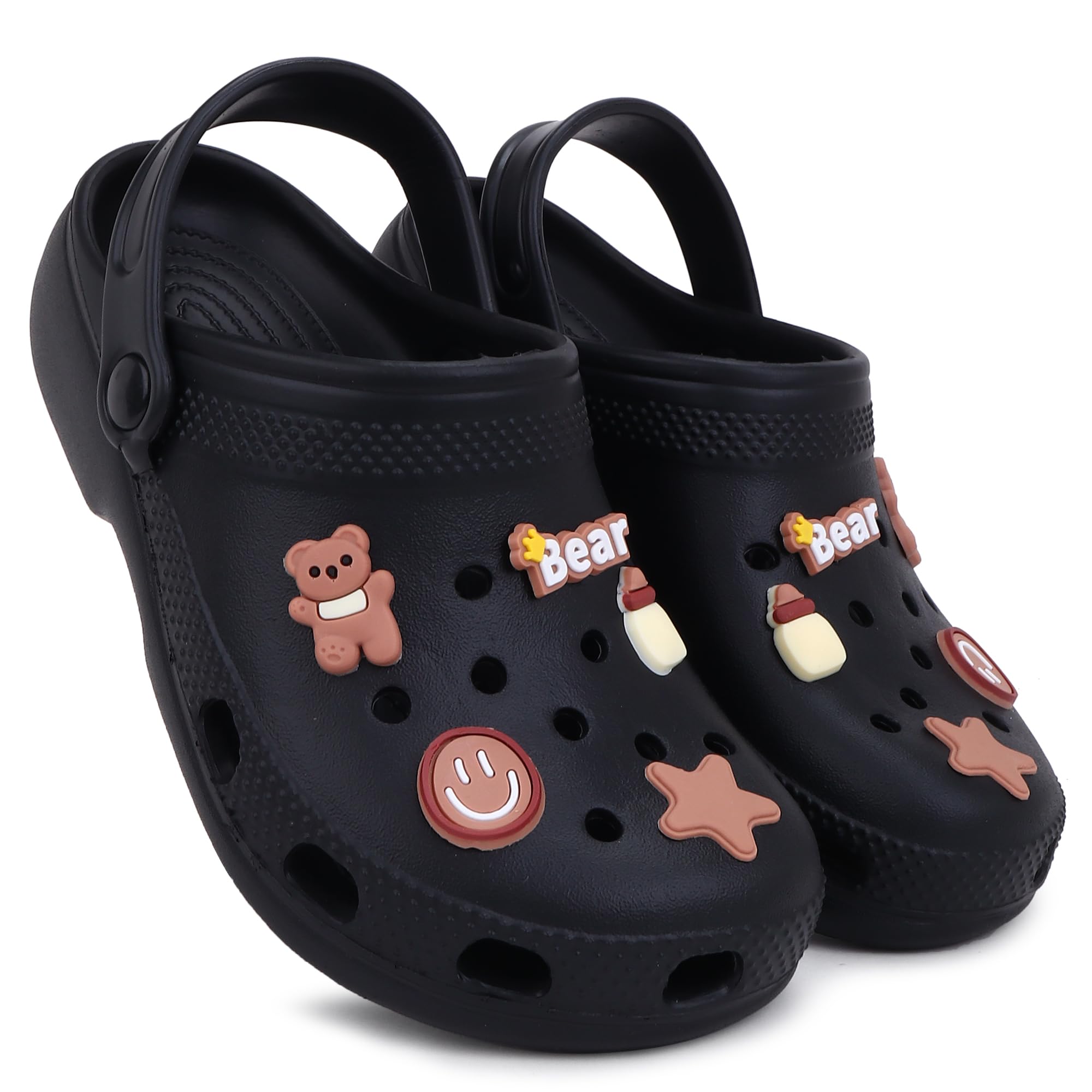 Dekkin Fashionable Comfortable Lightweight Clogs Slipper Sandal for Womens and Girls 6688 Bear Design Black (B0D8H594WR) Amazon Price History, Amazon Price Tracker