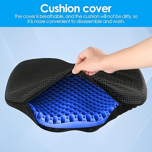 Miniatura 5 de NewBEP Cojín antideslizante de gel para asiento de kayak, grueso e impermeable, soporte suave y transpirable con funda antideslizante para sentarse