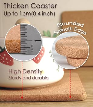 Cork Trivets for Hot Dishes, Hot Pots and Pans, 8 Inch 4 Pcs