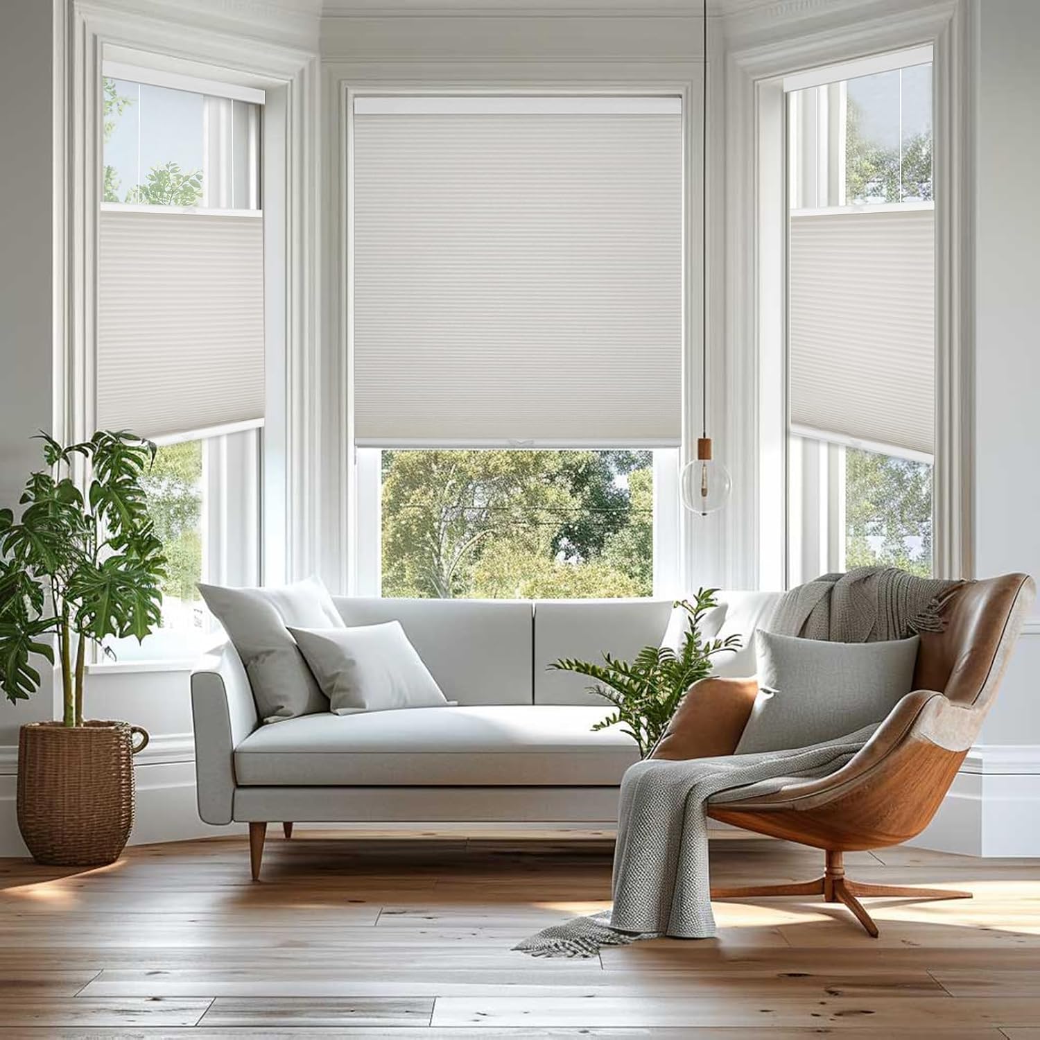 100% Blackout Custom Honeycomb Shades Top Down Bottom Up Cordless Cellular Standard Drop Down Window Blinds Heat Insulation and Noise Reduction Bedroom Honeycomb Blinds.Birch