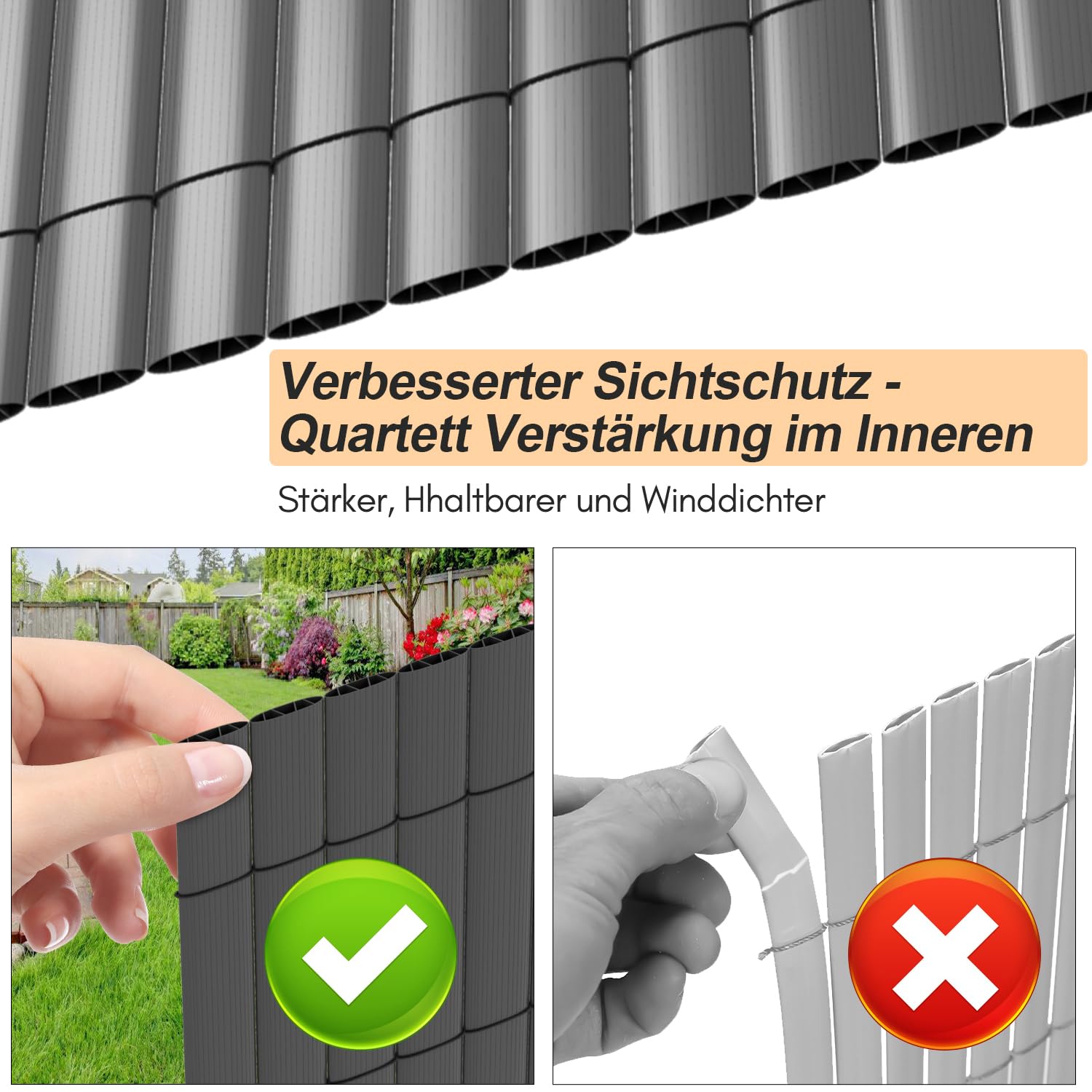 Jopassy PVC zichtweringmat ondoorzichtig hek antraciet