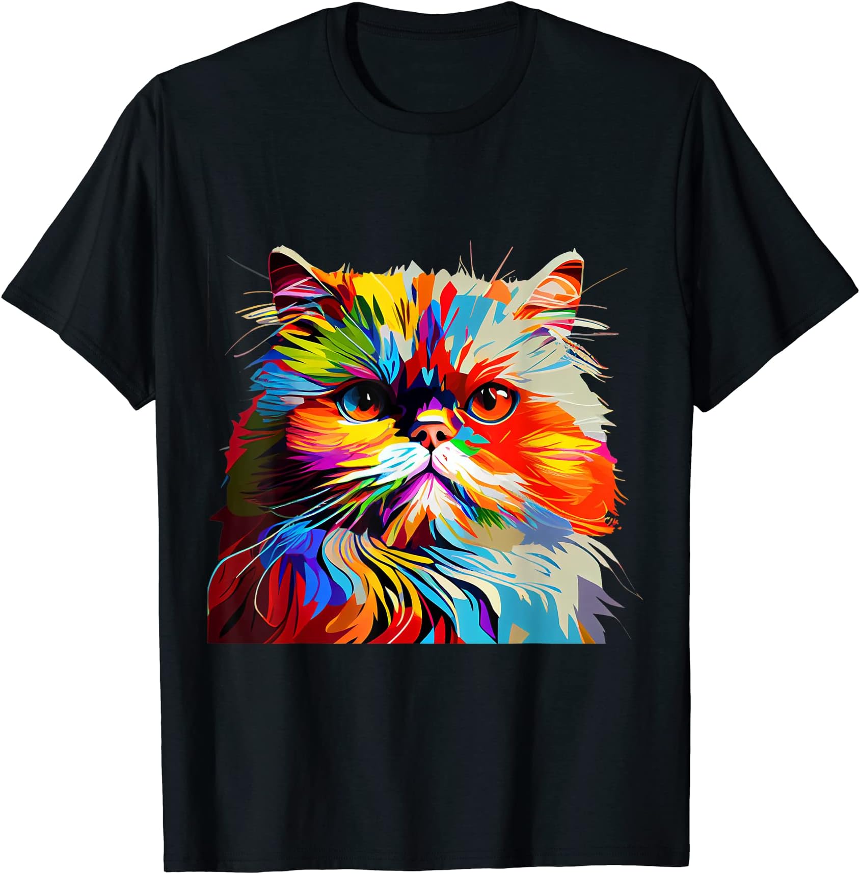 Persian Cat Lovers Colorful Pop Art Persian Cat T-Shirt