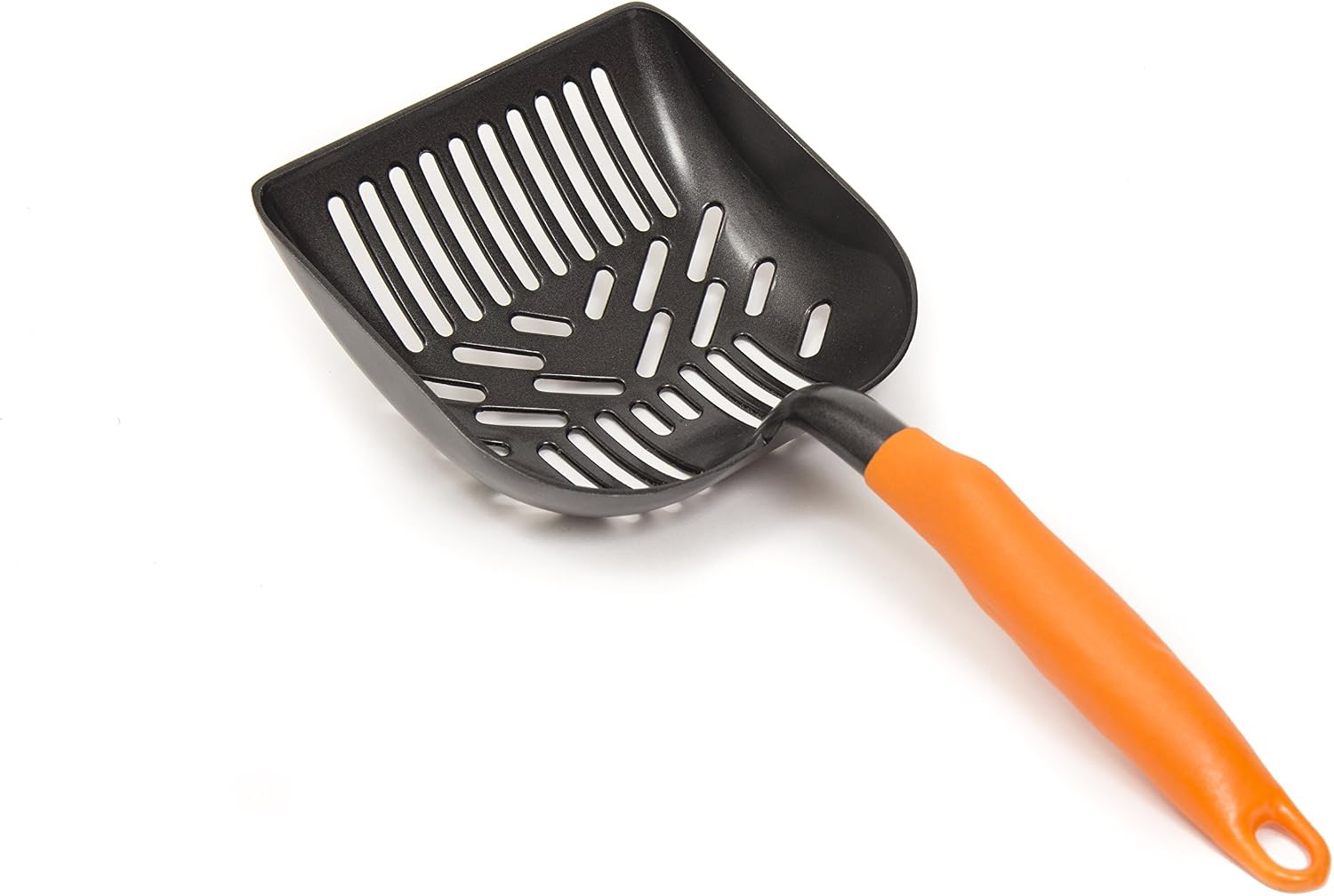 PETSCATCH Teflon Coated Cat Litter Scoop with Solid Core Aluminum Handle, Orange