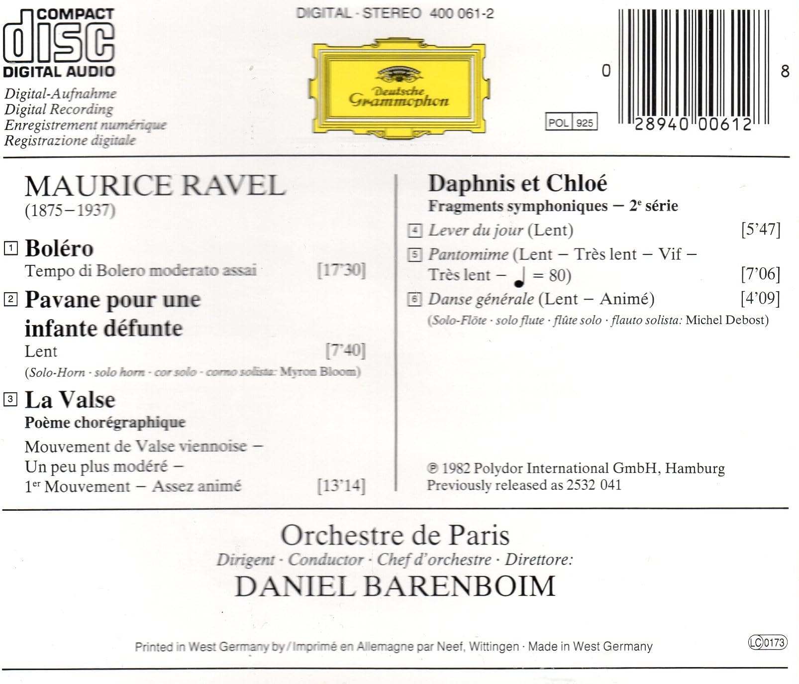 Ravel Bolero (Barenboim)
