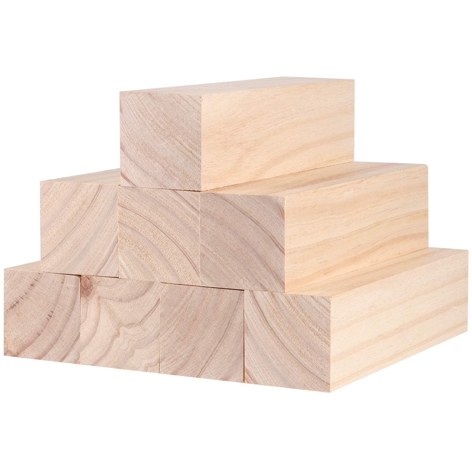KOHAND 8 PCS Maple Square Turning Blank, Wood Carving & Turning Blanks 2 x 2 x 8 Inch