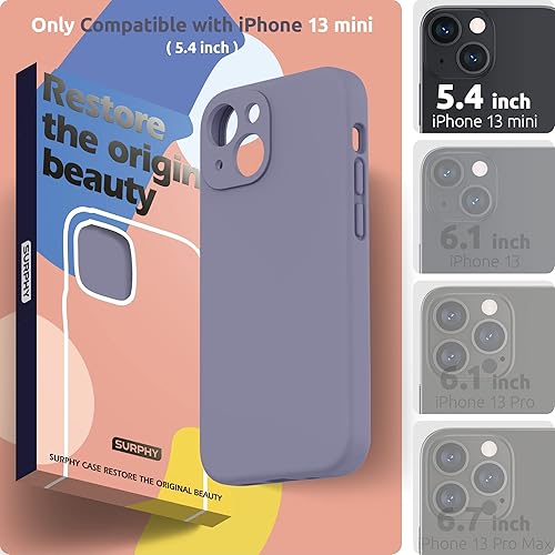 Miniatura 25 de SURPHY Compatible con iPhone 13 Mini Funda con Protector de Pantalla, (Protección de Cámara y Forro de Microfibra Suave) Funda de Teléfono