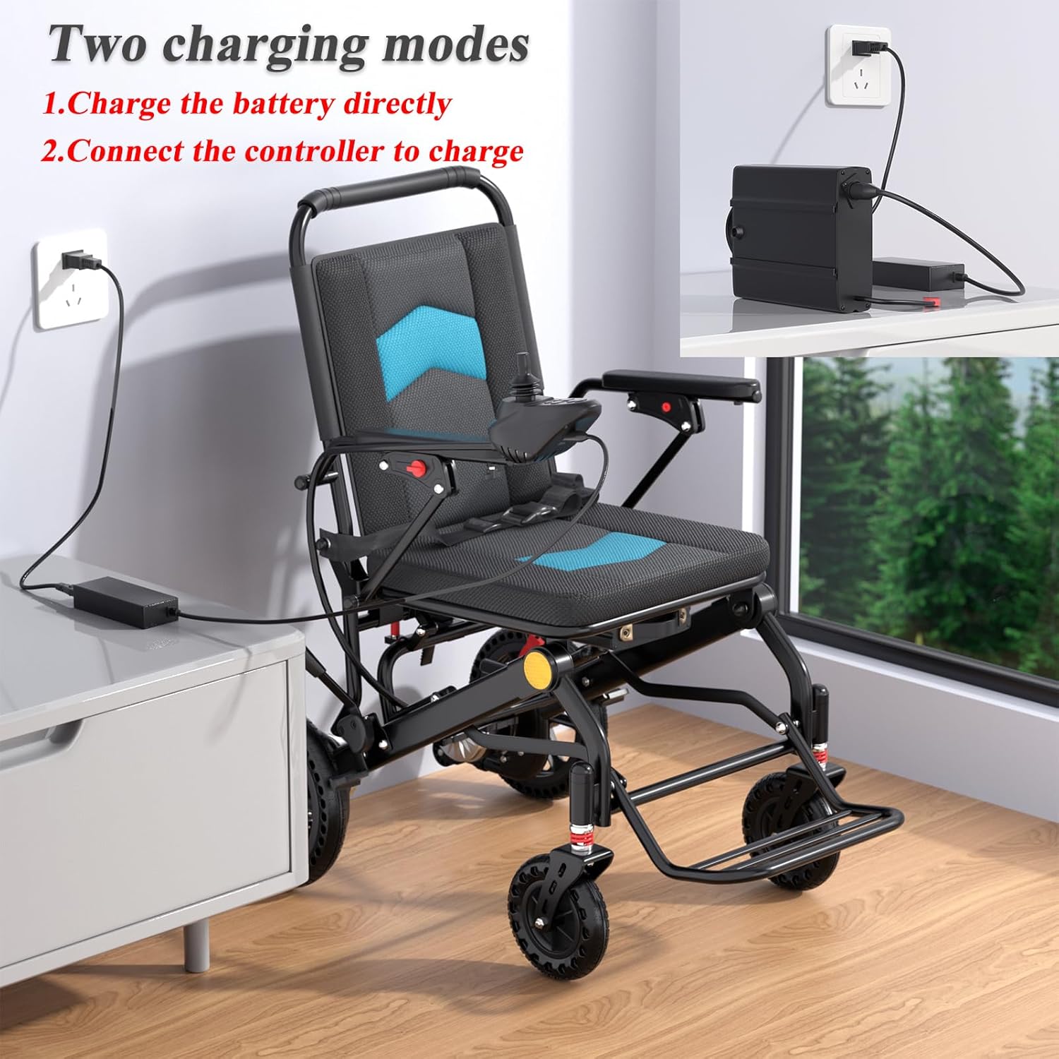 Electric wheelchair charging methods