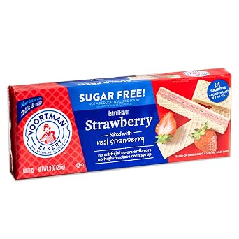Voortman Sugar Free Wafers - Variety Pack - Strawberry (1, 9oz pack) - Vanilla (1, 9oz pack) - Chocolate (1, 9oz pack) - Baked with Real Ingredients