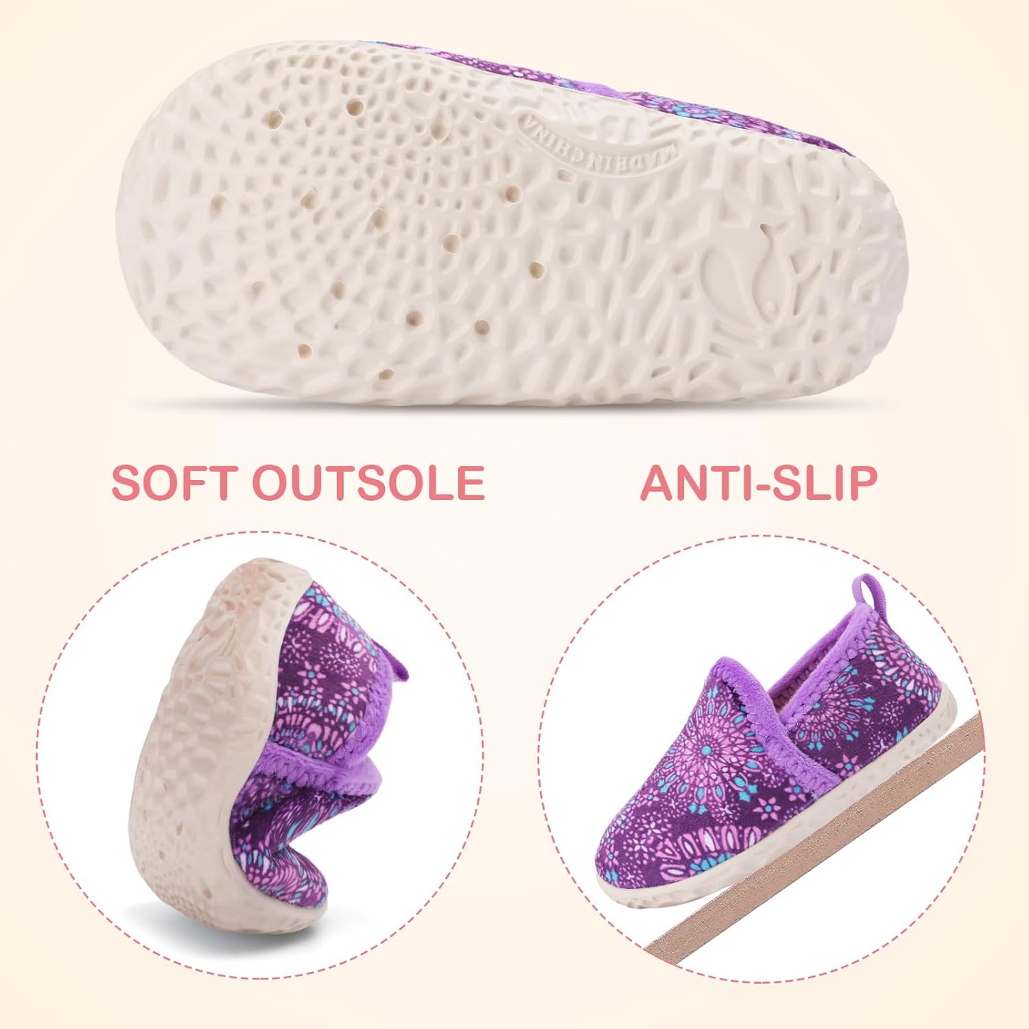 Lefflow Toddler Slippers Boys Girls House Shoes Slip on Baby Sock Shoes Lightweight Outdoor Walking Shoes - Image 5