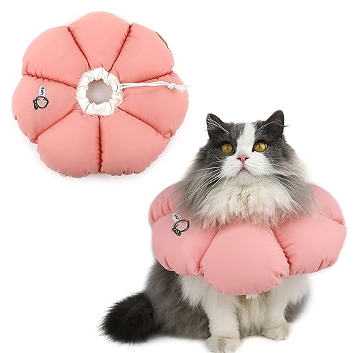 HiDREAM Cat Cone Collar,Cute Waterproof Elizabethan e Collar for Cats,Anti-Bite Lick Wound Healing Safety Cat Recovery Collar,All-Season Style
