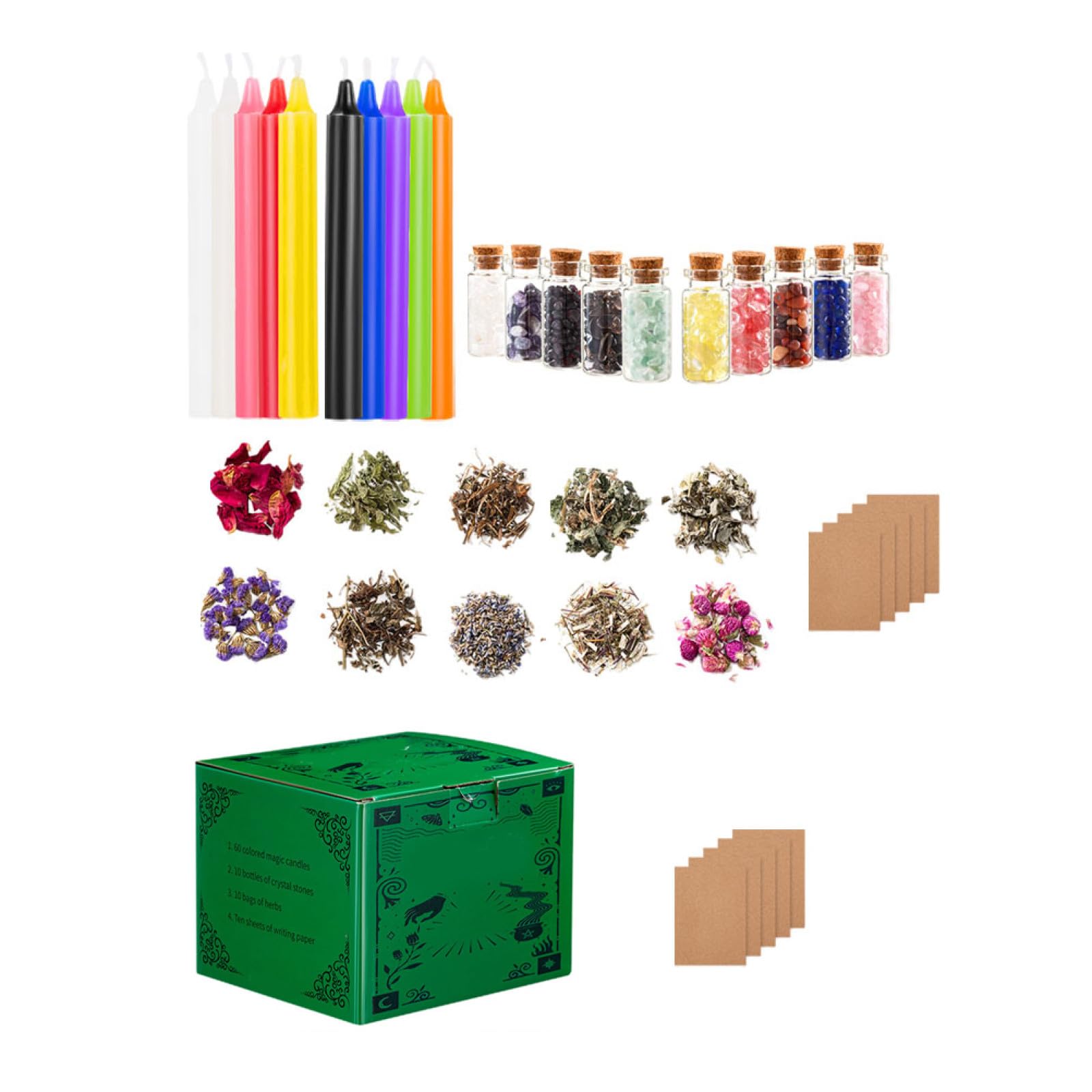 Juego de Velas Aromáticas de Cera para Brujería, Kit para Principiantes