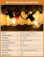 ZOTOYI Vintage LED Fényfüzér 60m, IP65 Vízálló, 100+4 G40 Törhetetlen Izzóval, Beltéri-Kültéri Dekoráció Kerthez, Partikhoz, Teraszra 7