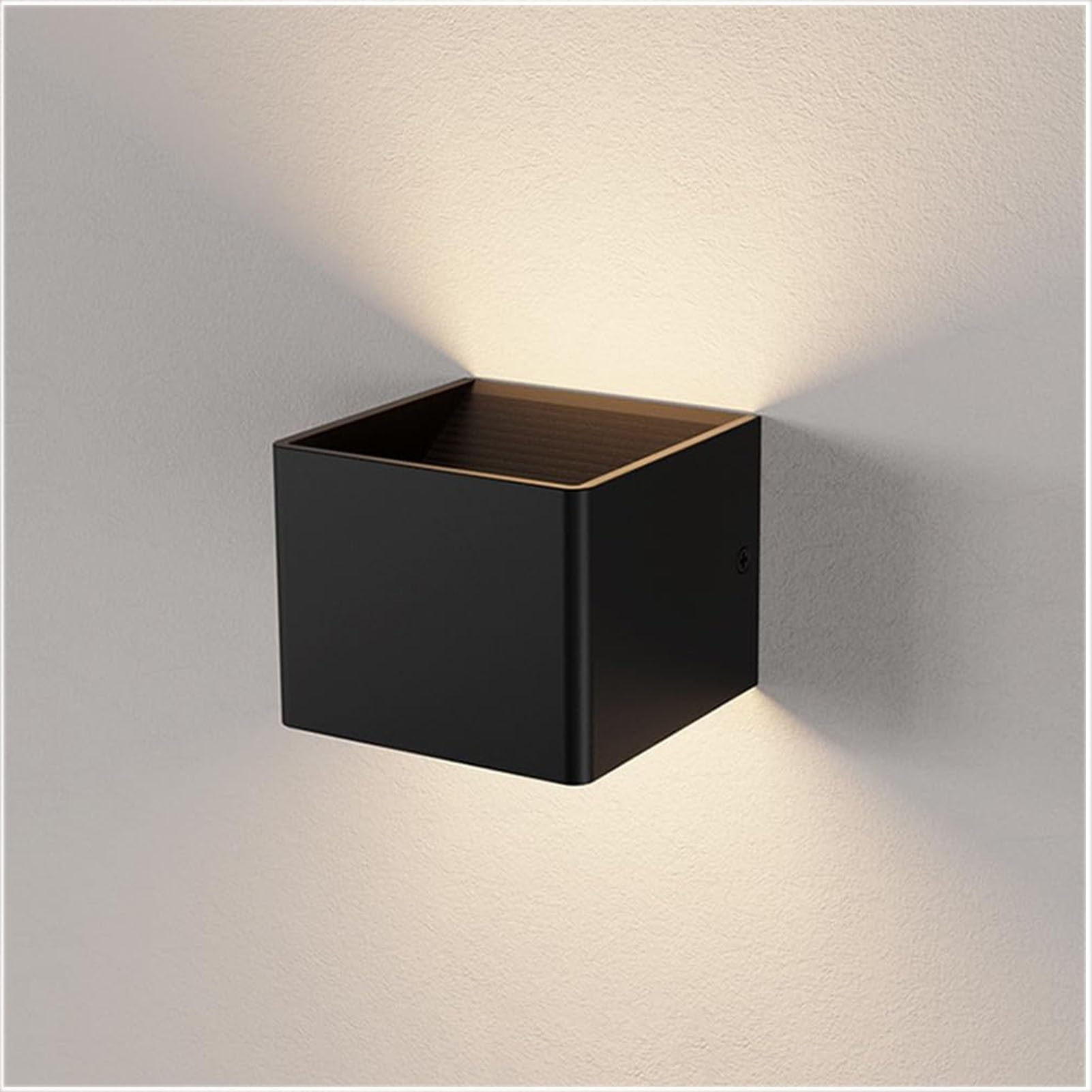 JOUFNING Square Waterproof Wall Light - 12W 3000K Modern Metal Wall Lamp, Decorative Wall Sconce Lamp, for Villa Living Room Bedroom Hallway Corridor Lighting
