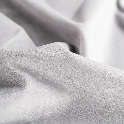 Miniatura 6 de JIAHANNHA Juego de 2 fundas de almohada de terciopelo gris claro de 18 x 18 pulgadas, fundas de cojín cuadradas suaves y decorativas para sofá,