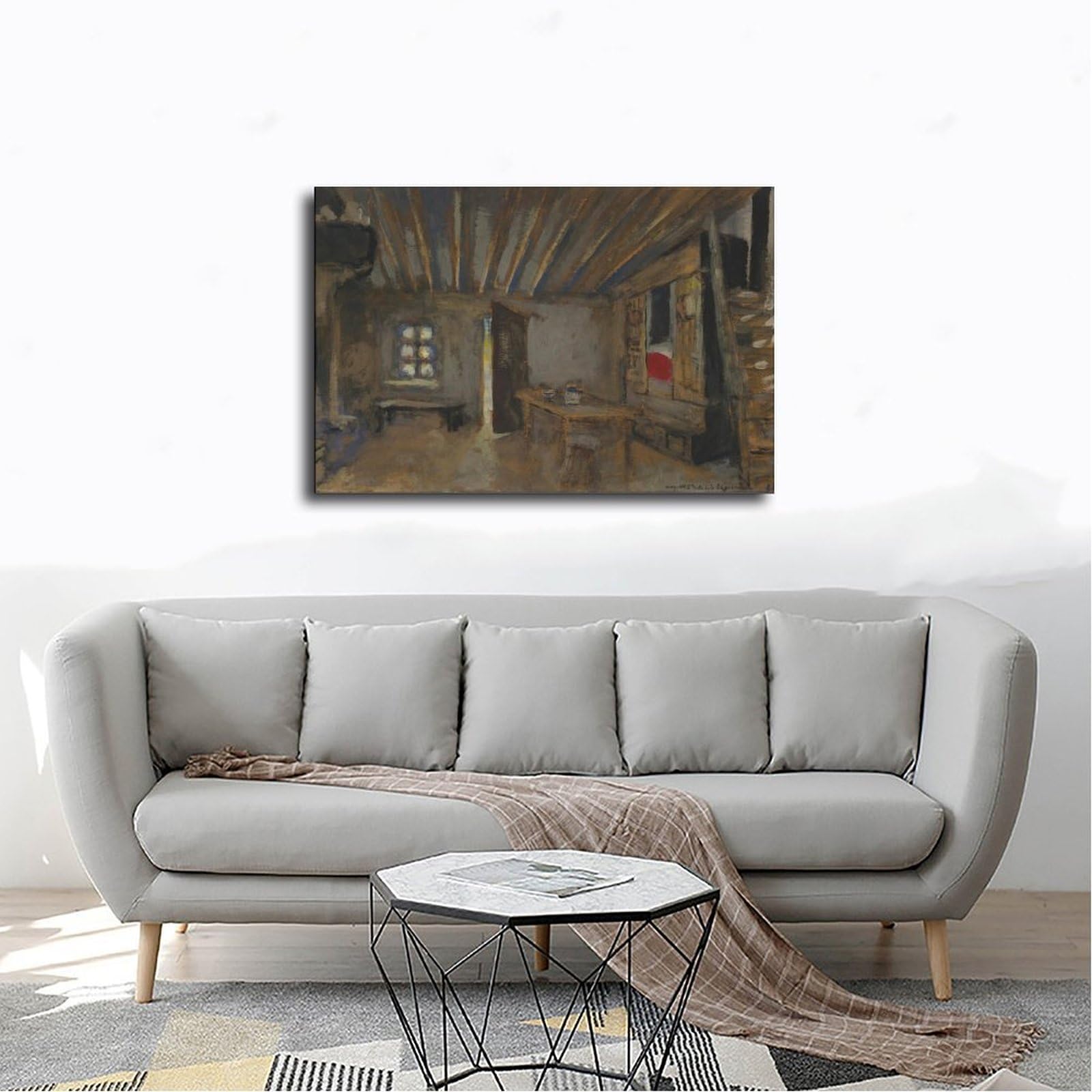 Poster su tela "Intérieur D'auberge, Maquette De Décor pour 'la Lépreuse" (1919), decorazione per camera da letto, idea regalo