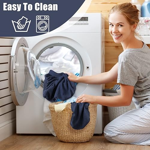 Miniatura 7 de Funda para tapa de inodoro y tanque de inodoro, juego de fundas elásticas para inodoro para baño, tela jacquard de poliéster y elastano, lavable a