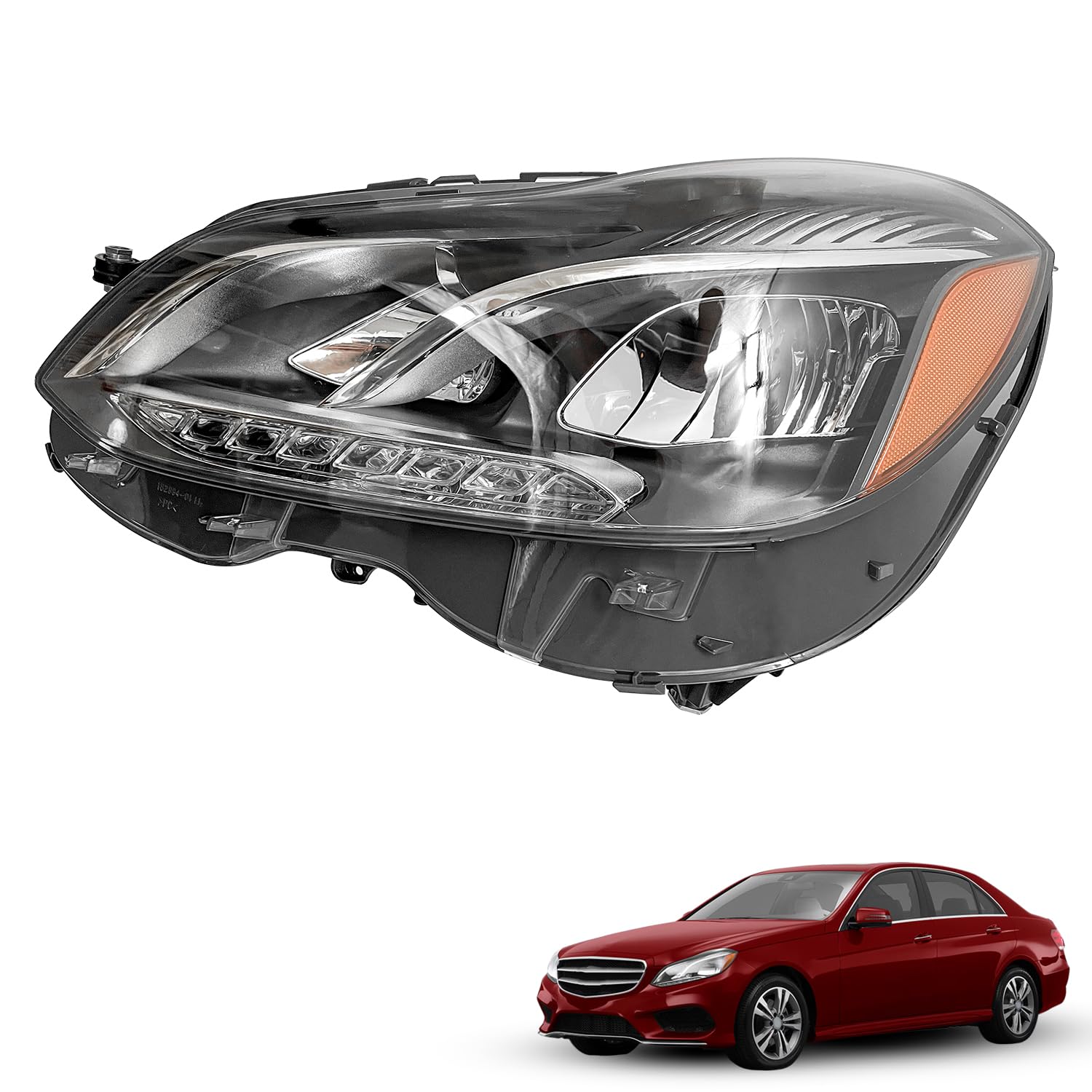 MB2502219 Headlight (LED+Halogen type) Compatible with 2014-2016 Mercedes-Benz E-Class W212 E200 E250 E300 E350 E400 E500 E63 AMG/AMG S replace 2128202139 (Left Driver Side)