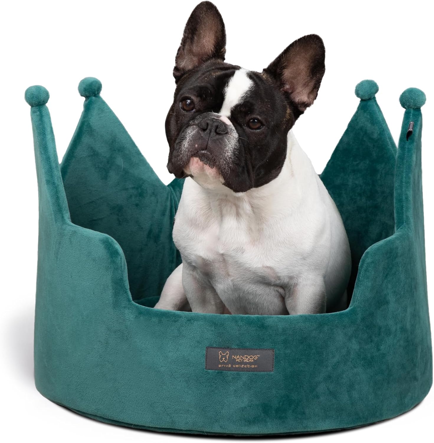 NANDOG Crown Dog Bed for Small Dogs & Cats – Soft Plush Round Pet Bed, Cozy Royal Design, Comfortable Indoor Puppy Bed for Crate or Kennel, Purple, Small