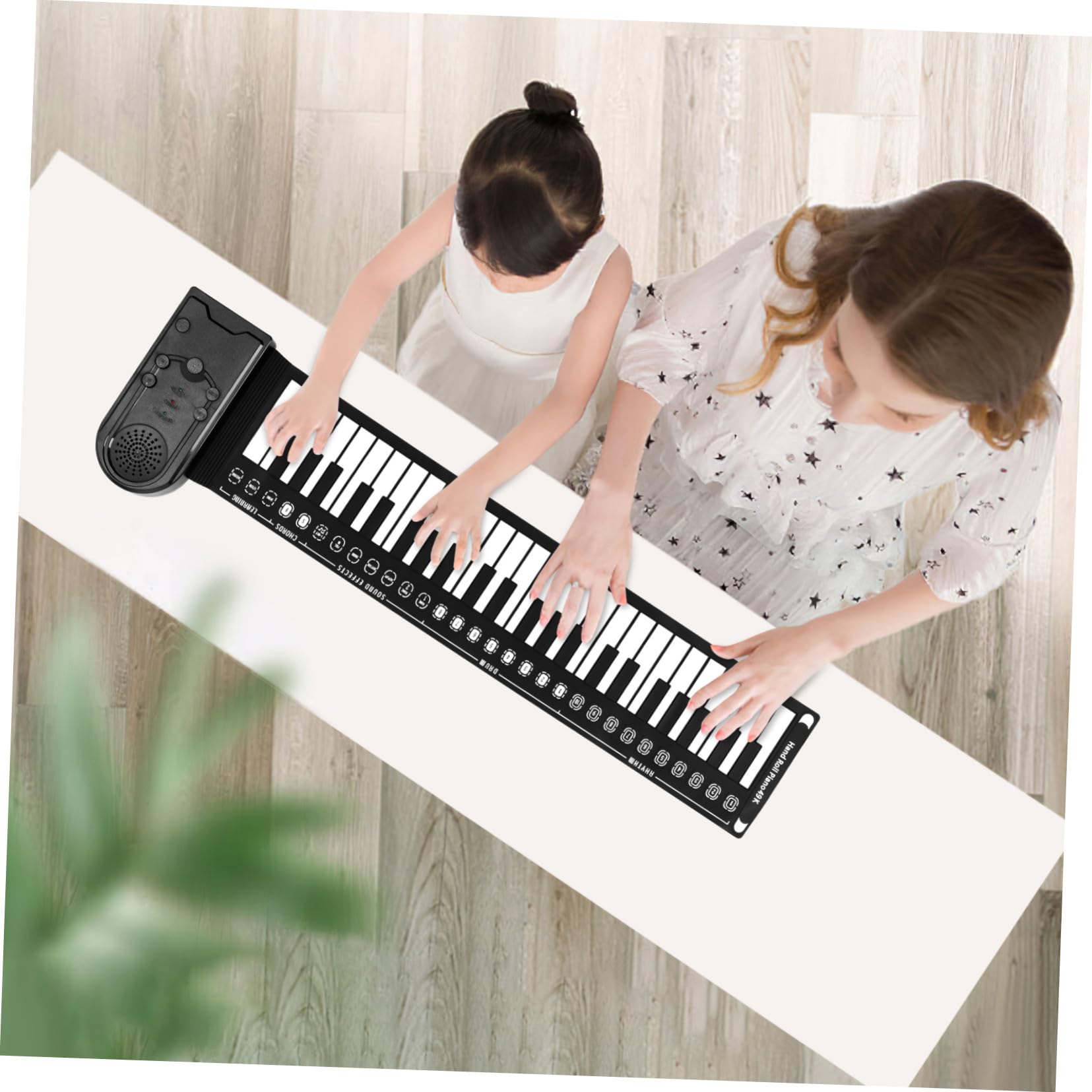 Pianoforte Digitale Portatile Pieghevole 49 Tasti Nero | Tastiera in Silicone Arrotolabile, Altoparlante Integrato, Cavo USB Dc 6v e Alimentazione 3 Pile Aa