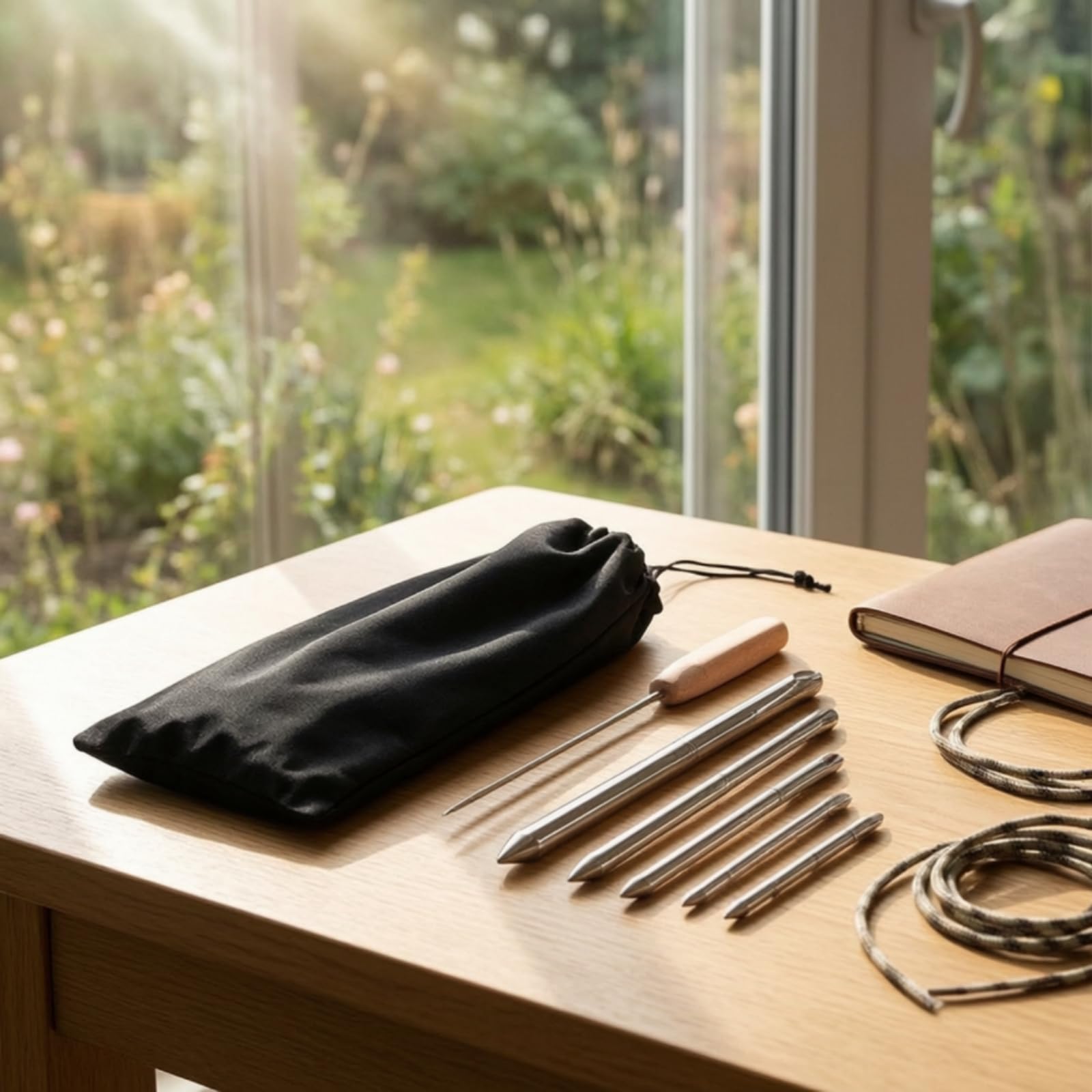 Xgdsnly Aghi da Infilatura in Acciaio Inossidabile Resistente Kit Paracord con Borsa Compatto Utensile per Artigiani, Laboratorio