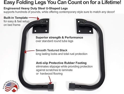 Miniatura 4 de Murphy - Kit de herrajes para cama de tamaño individual, marco de madera plegable, cama de pared para habitación de invitados, fácil de construir,