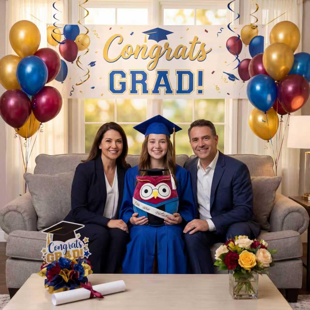 2026 Graduation Owl Plush Gift | You are Owl-Some Motivational Stuffed Animal with Cap & Gown Decorations 11“