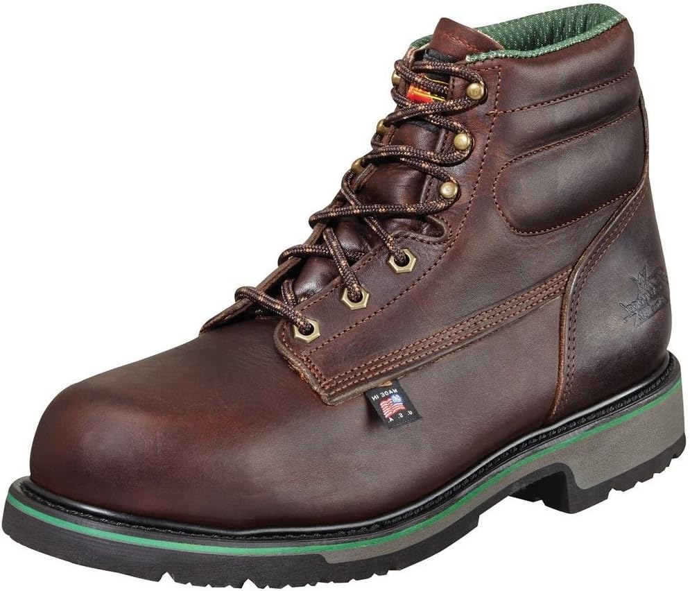 Thorogoodメンズ6 " Plain Toe safety-toe Boot Work Boot カラー: ブラウン