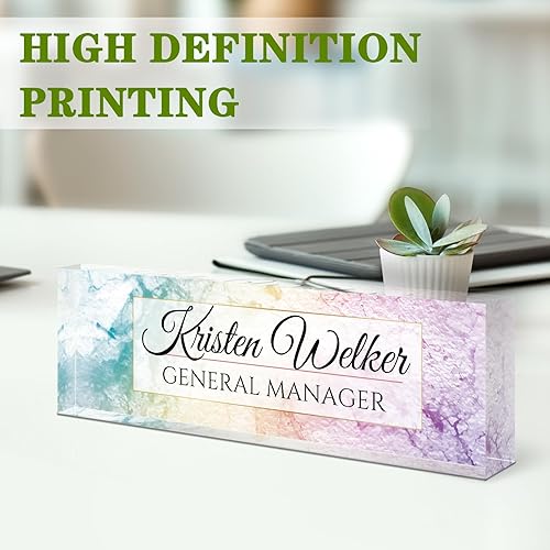 Miniatura 4 de Placa de nombre personalizada de oficina para escritorio, regalos personalizados de agradecimiento a los empleados, placa de nombre de escritorio de