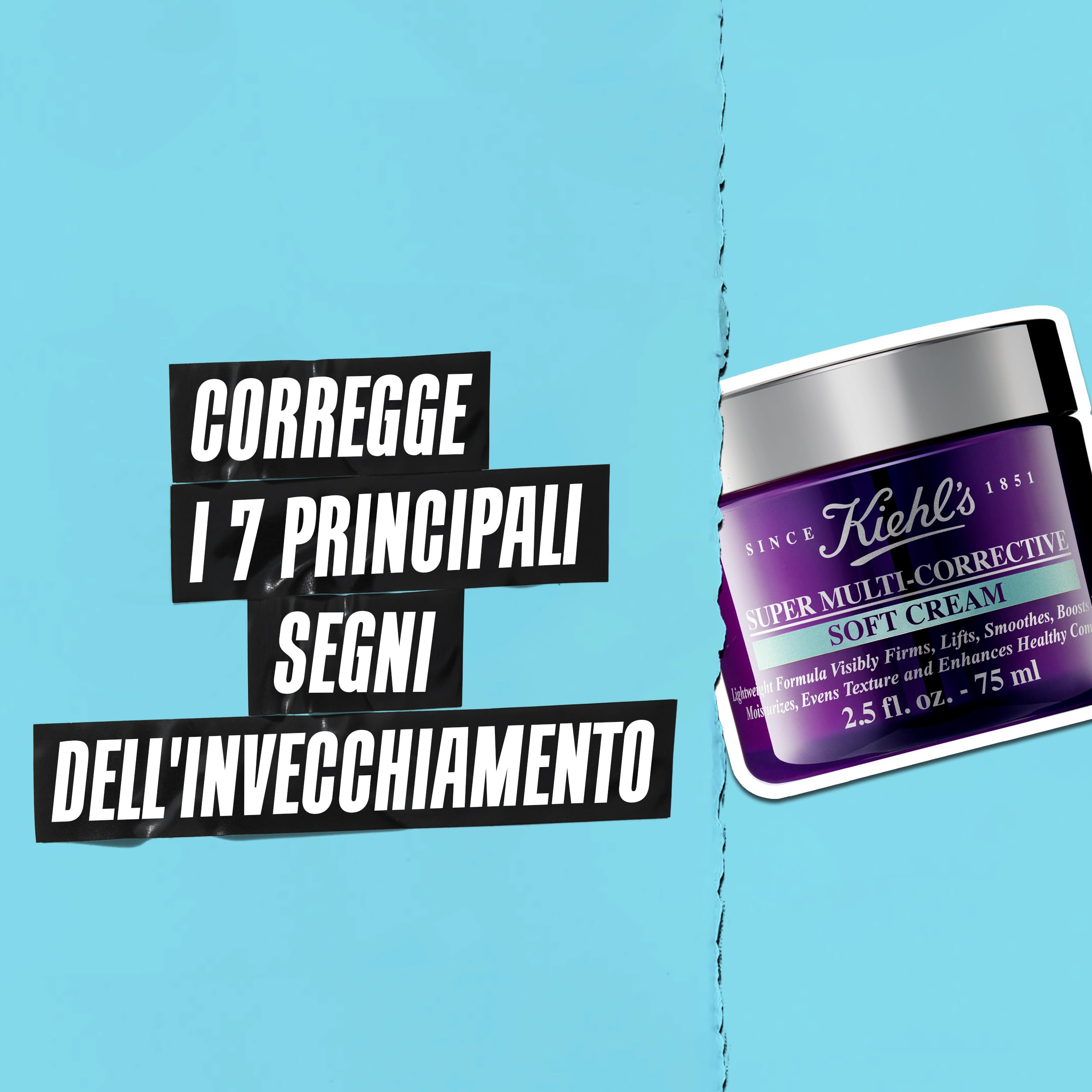 KIEHL'S Super Multi-Corrective Soft Cream, Crema Viso Anti Età, Per Tutti i Tipi di Pelle, Azione Idratante, Rughe Ridotte, Pelle Più Elastica, Con Adenosina e Proxylane