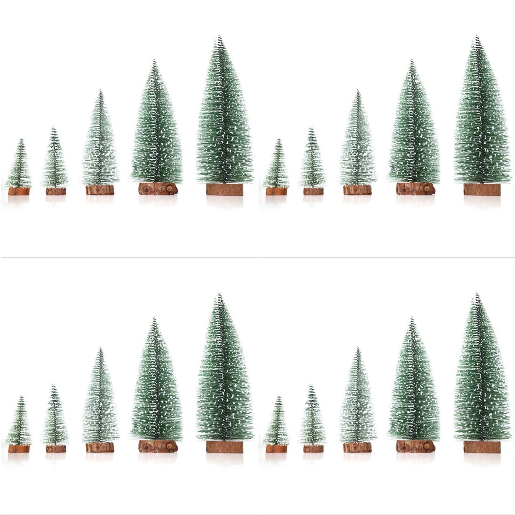 Mini Árbol de Navidad Pequeño Pino Artificial con Base Madera Adorno Navideño