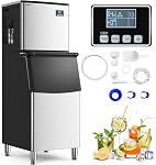 COSTWAY Commercial Split Ice Maker Machine with SECOP Compressor, Auto Self-Cleaning, 353LBS/24H Industrial Ice Maker with 198LBS Storage Bin, 160 Ice Cubes Ready in 14 Mins, ETL Approved