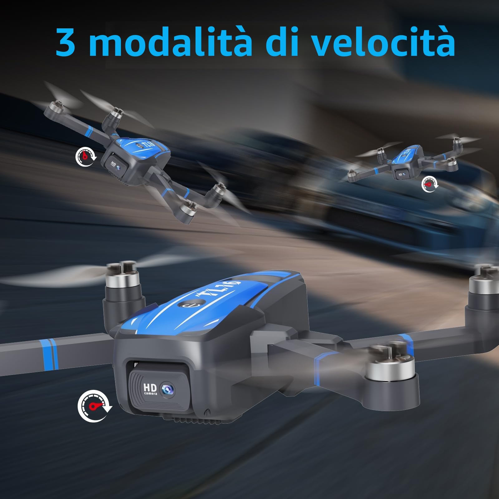 Toladrone TL16 Brushless Motor Droni per Principianti, Mini Drone con Fotocamera 4K RC Pieghevole Quadcopter per Adulti, Modalità Senza Testa 360° Flip Mantenimento Dell'altitudine, Blu