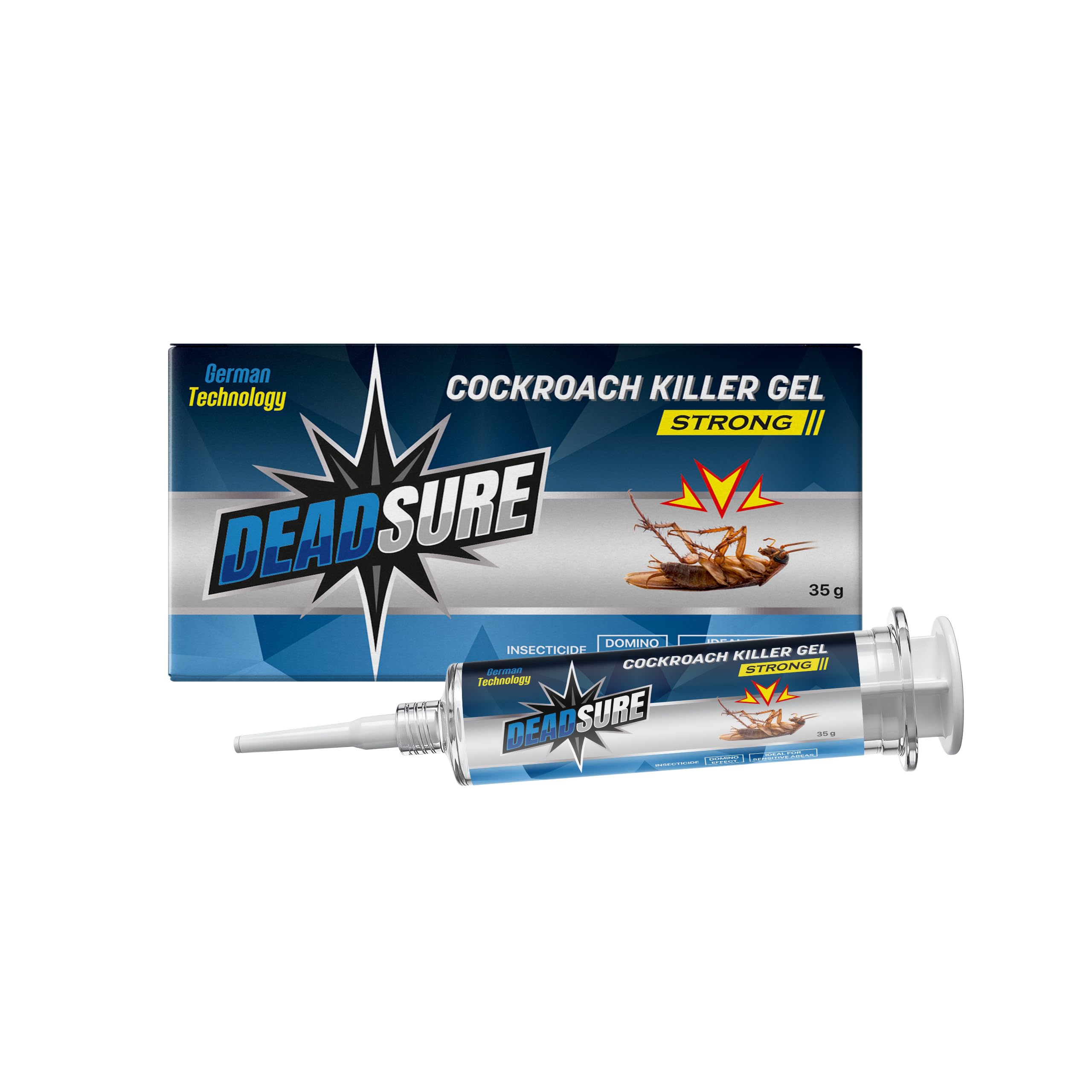 Deadsure cockroach killer gel for home strong | Ready-to-Use Roach Bait | Professional roach Control | Anti Roach | Cockroach Killer | 35gm