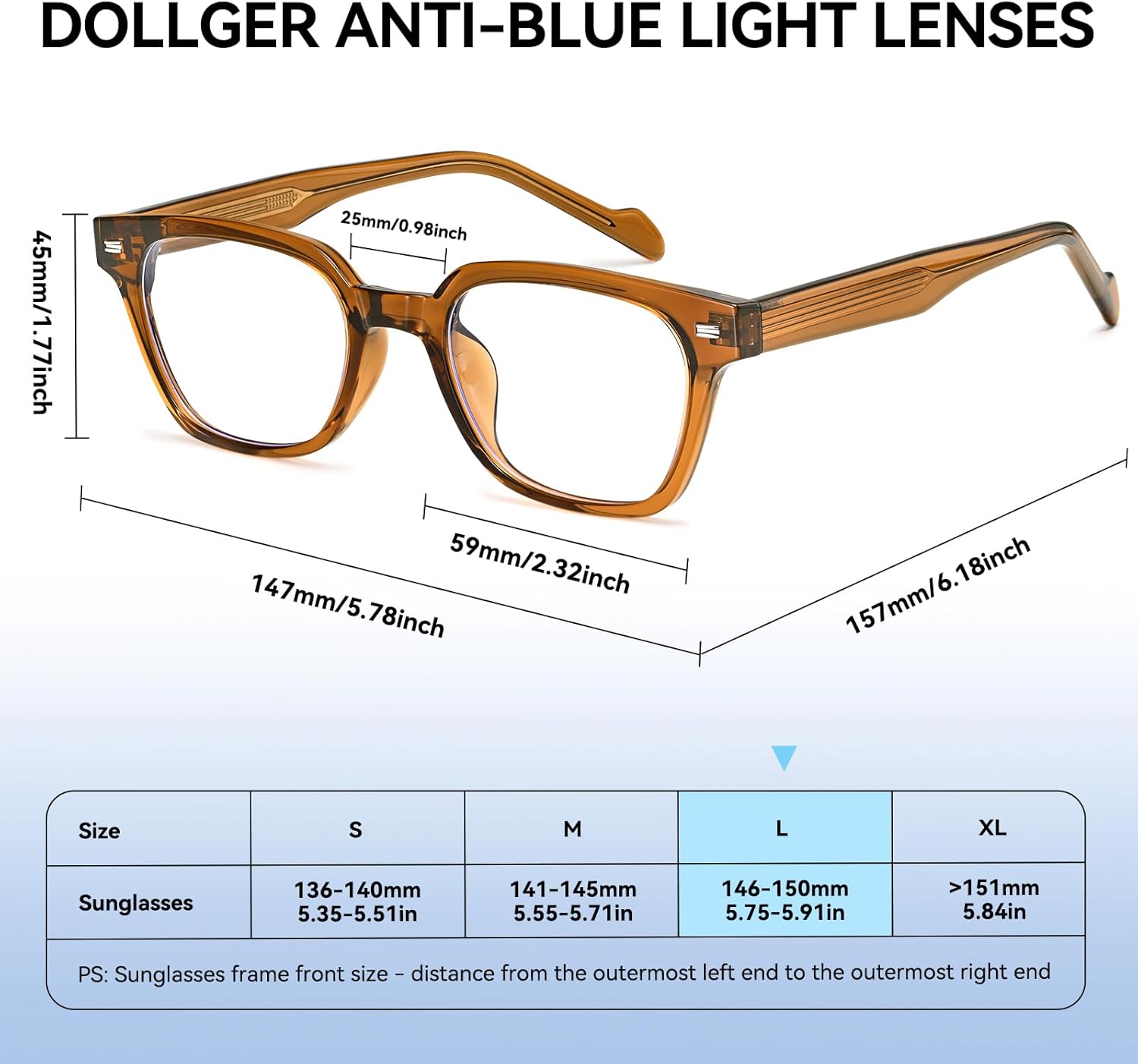 Dollger Blue Light Glasses for Men Women Blue Light Blocking Computer Screen Glasses Men Clear Frames Eyeglasses - Image 6