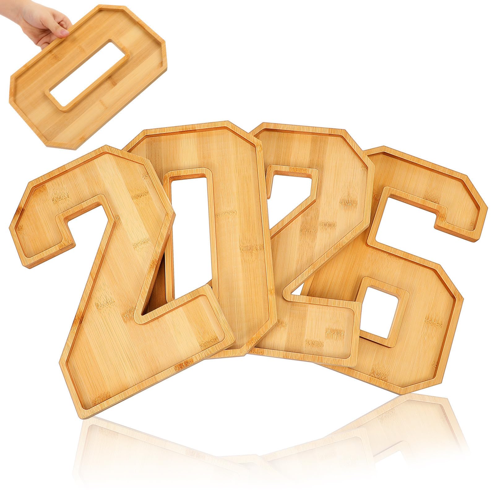 Set 1 Pezzo Vassoio in Legno Numero 2026 per Aperitivo Scomparti Multipli Design Raffinato per Frutta e Formaggi per Feste e Incontri di Famiglia