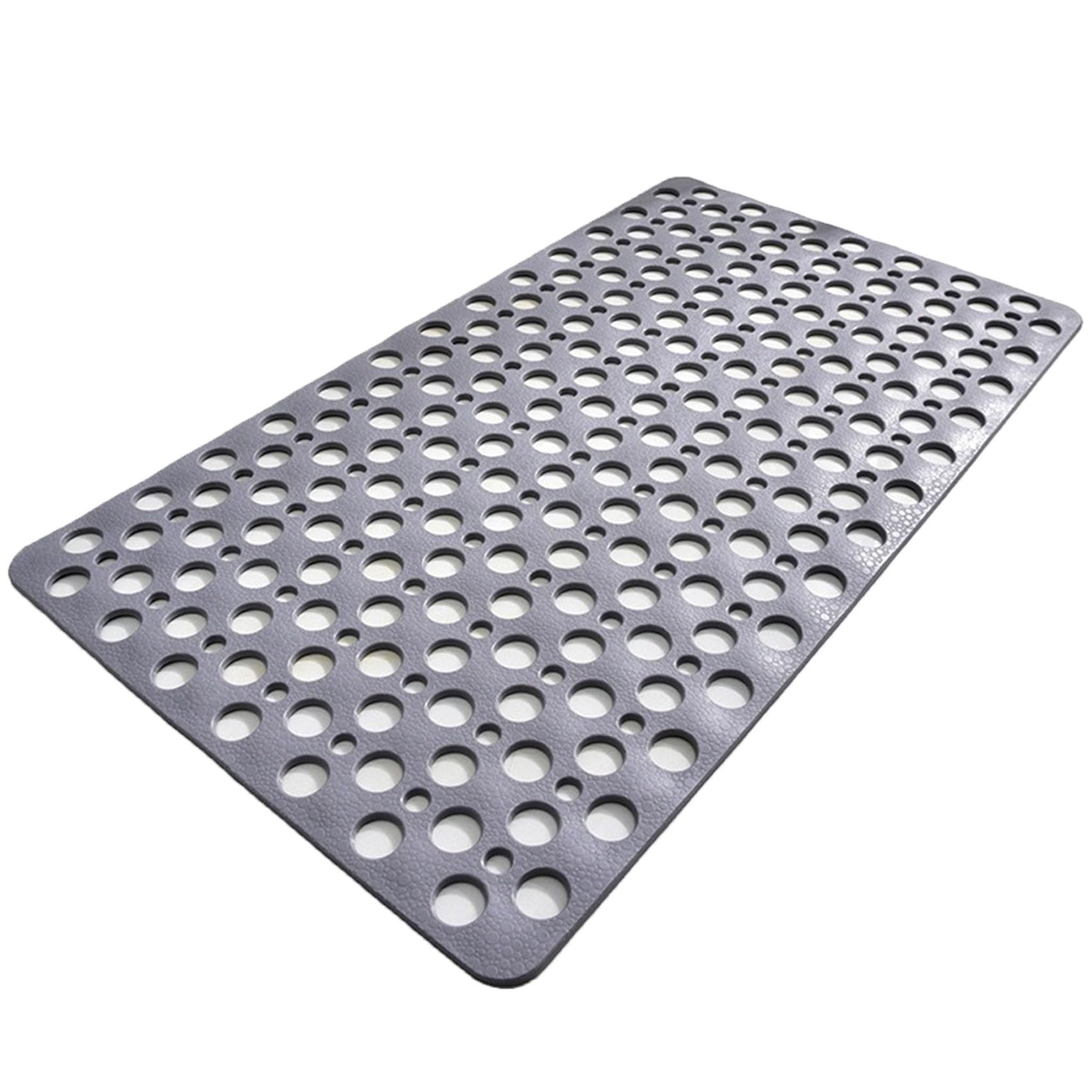 Bath Mat, Non Slip Shower Mat with Strong Suction Cups, Drain Holes and Secure Grip for Bathroom, Bath and Shower Use (Gray,53 * 53cm)