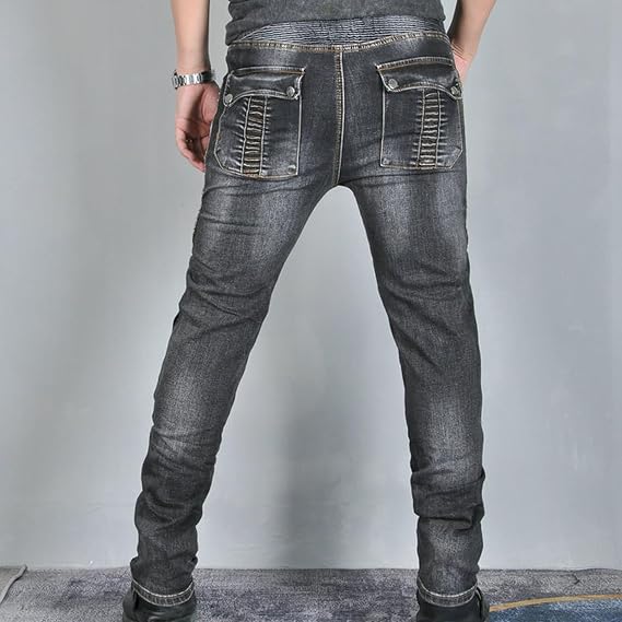 Men's Motorcycle Trousers Protective Safety Jeans Motocross Stretch Tear Resistant Daily Retro Racing Riding Jeans CE Raised Removable Armor
