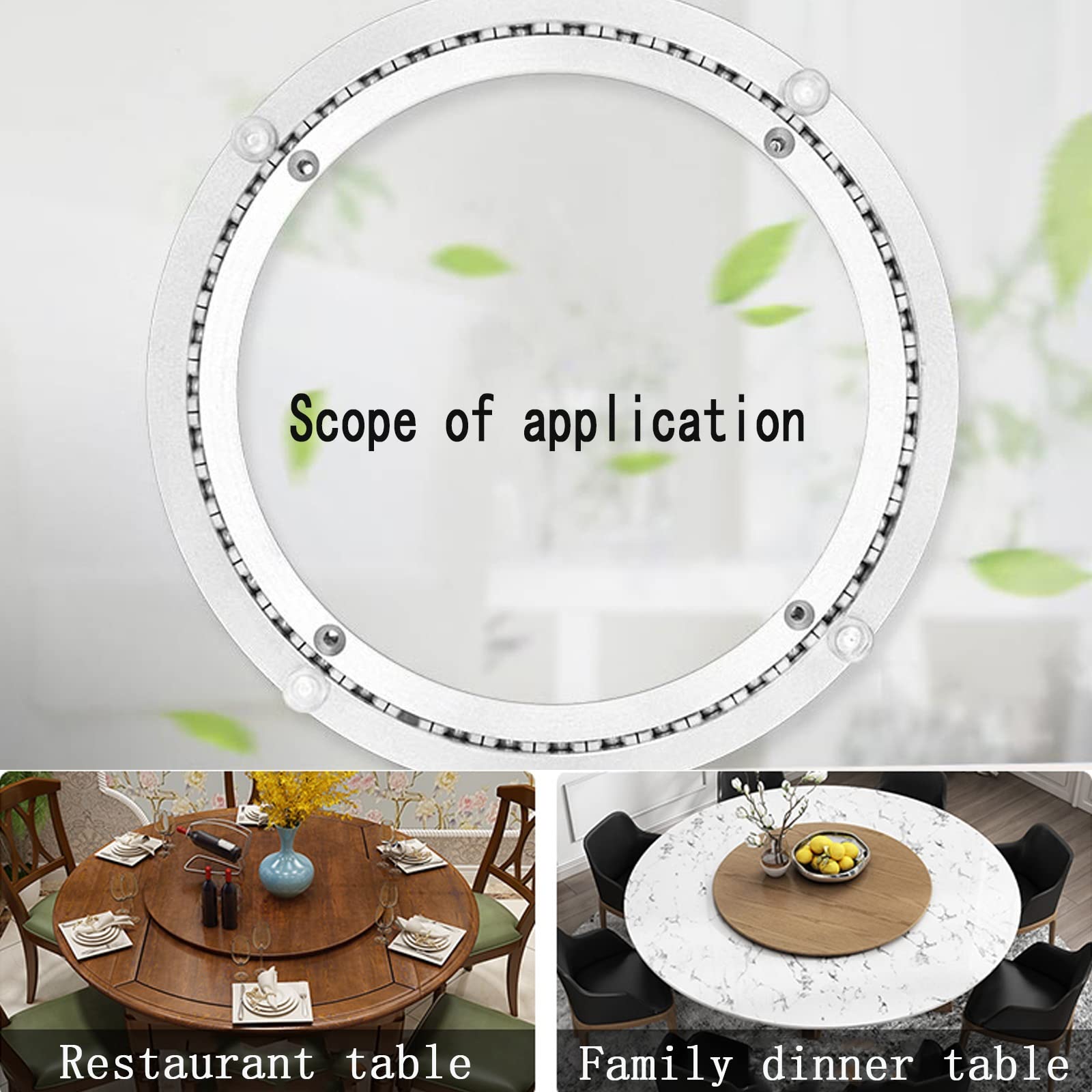 Cuscinetto girevole in lega di alluminio, rotante, for supporto tavolo da pranzo da cucina, base girevole a 360°, cuscinetto a sfere circolare in metallo(32 inches (800mm))