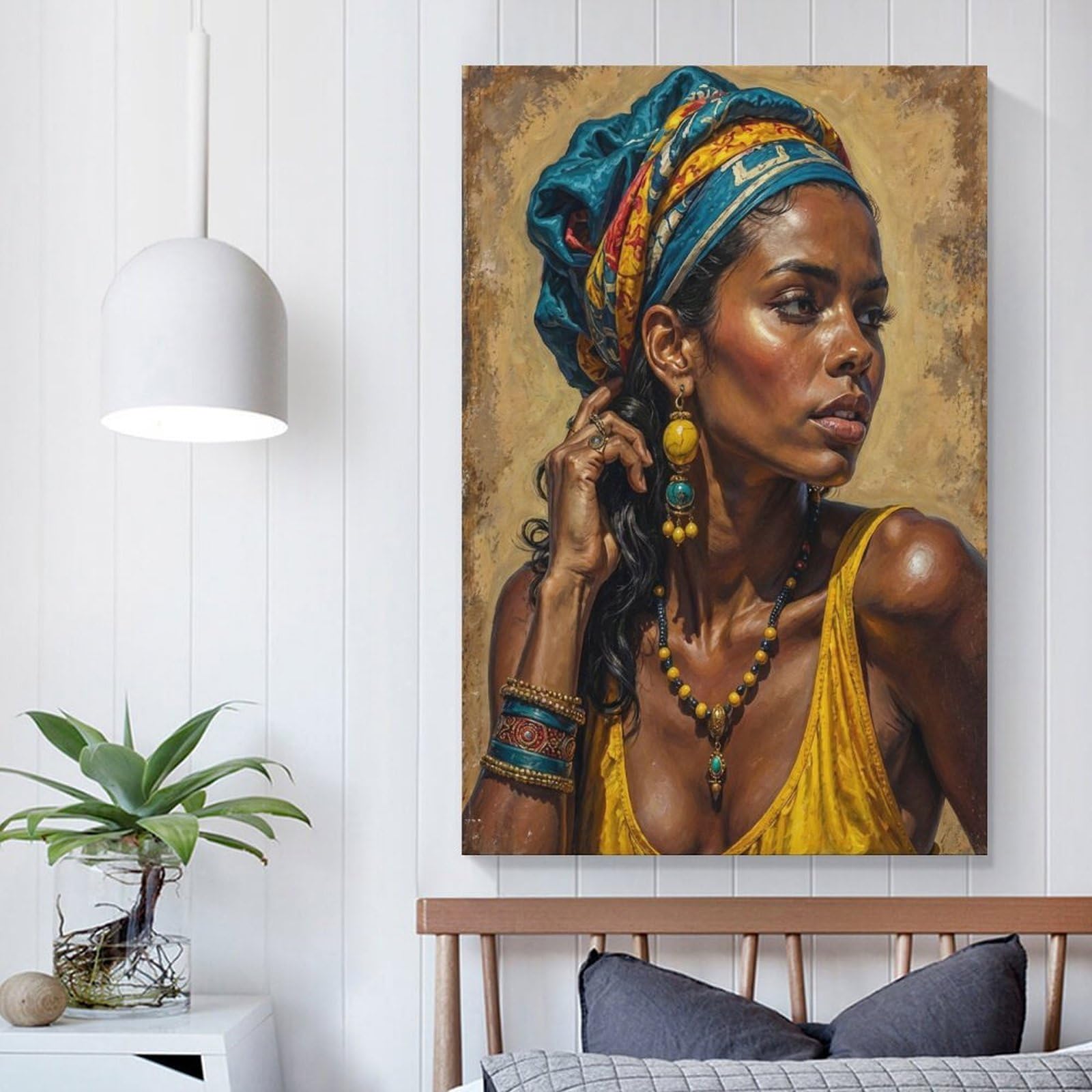 Puzzle pour Adultes 2000 pièces, Portrait de Femme avec Affiche, pièces Parfaitement imbriquées Lettres au Dos, Cadeau pour Personnes âgées 70x100cm