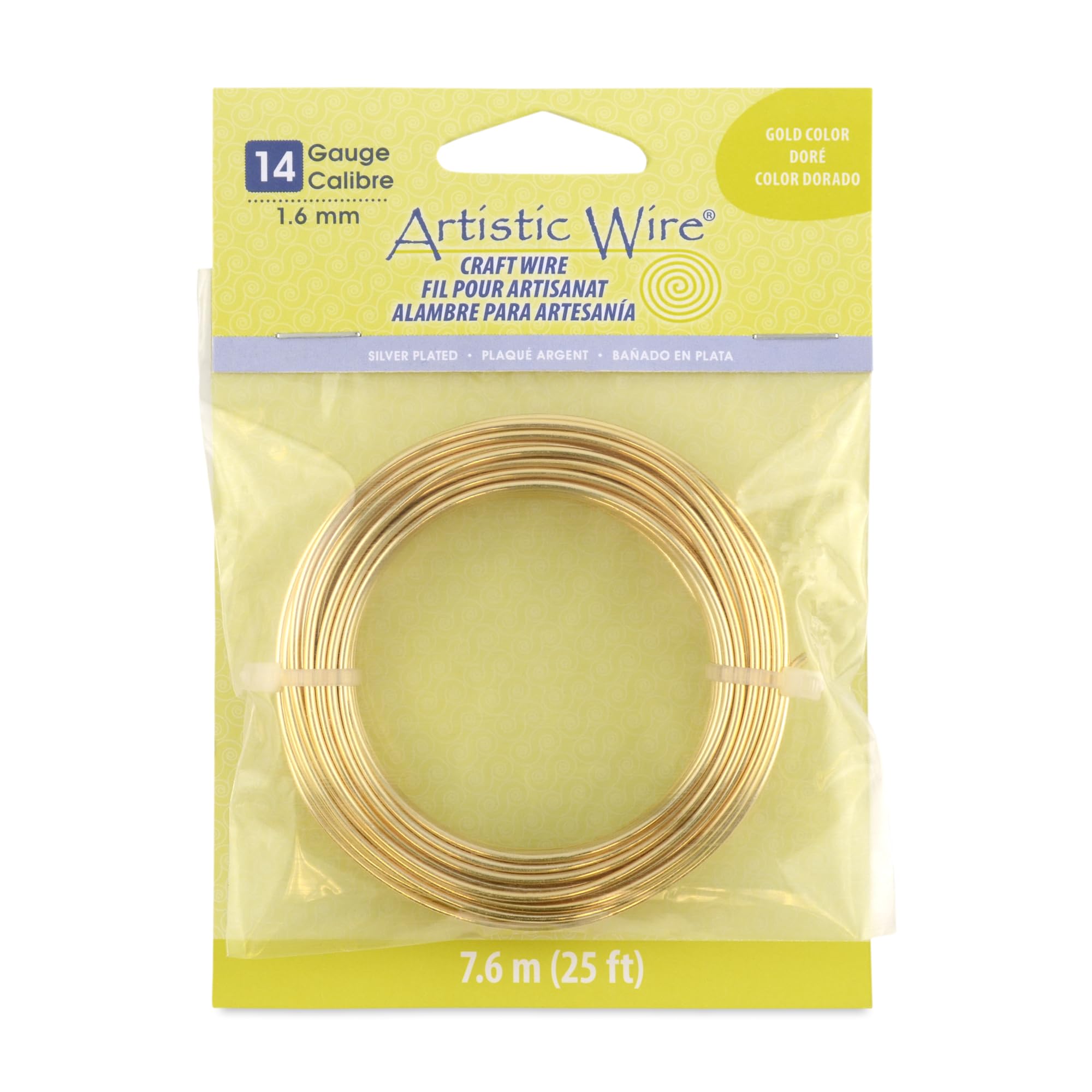 Artistic Wire 14S Gauge Wire, Gold Color, 25-Feet