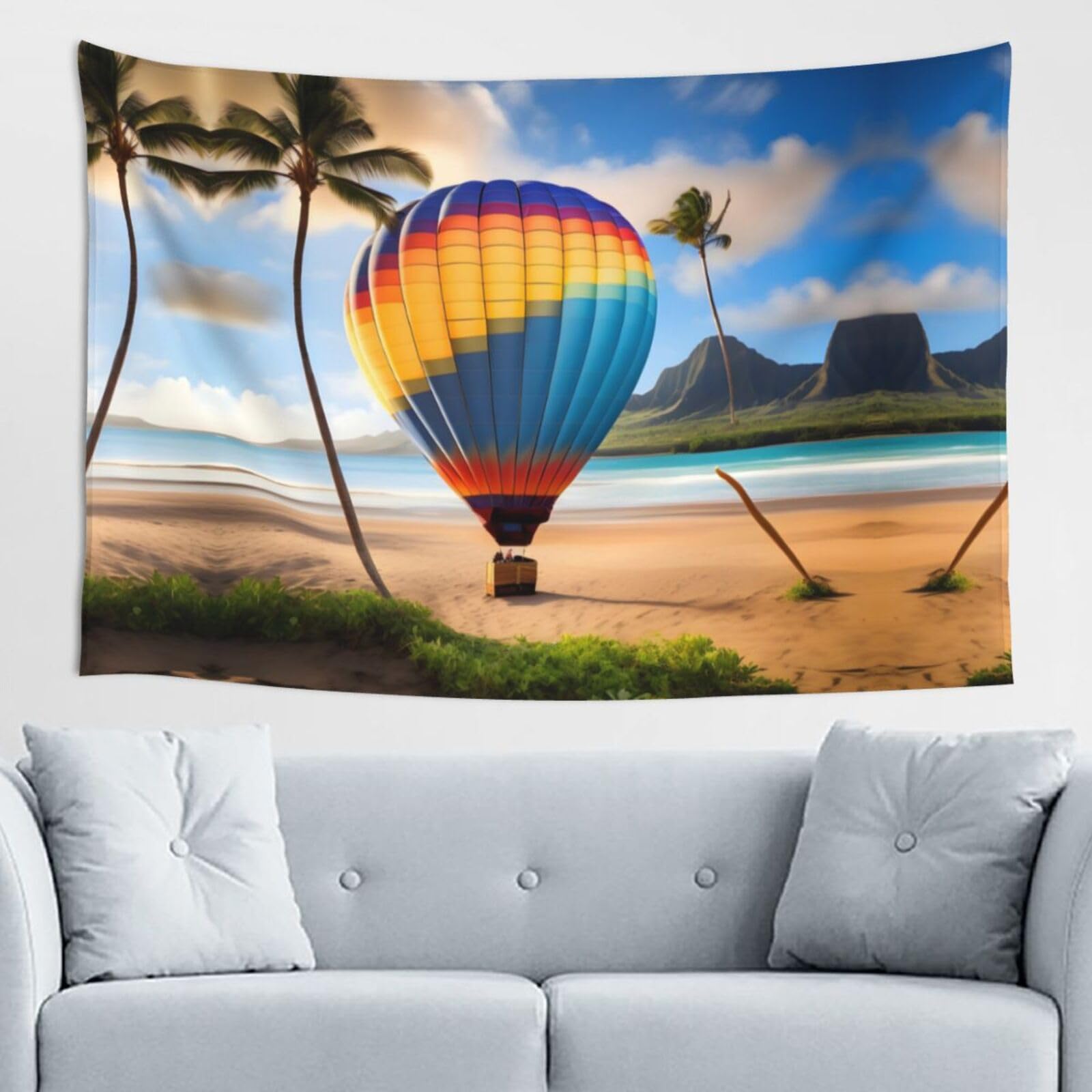 ZZYYDS Hawaii Hot Air Balloon Wall Decor Tapestry 60x40in, Wall Hanging, Home Decor, Dorm Decor, Porch Tapestry, etc.