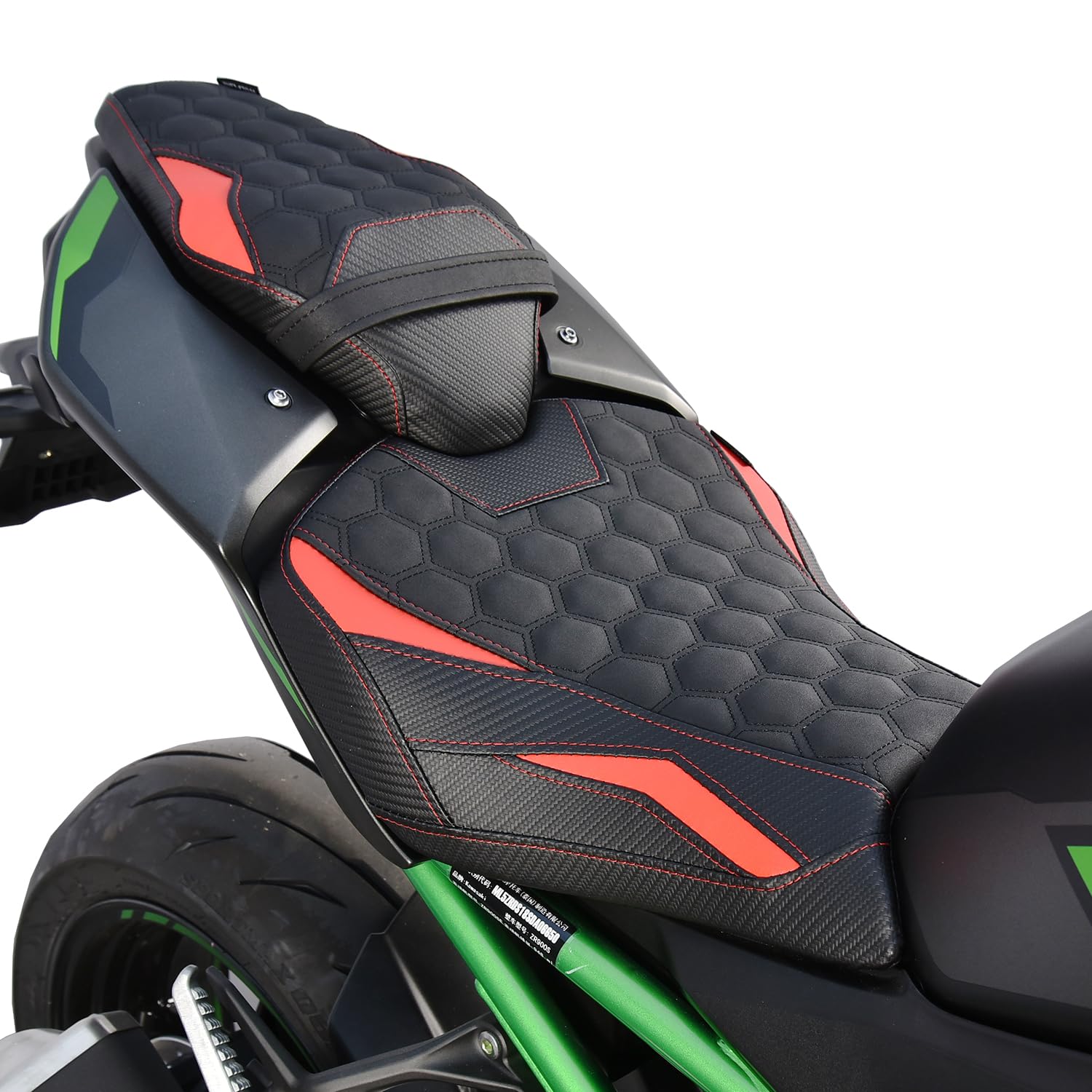 Siège de moto confortable pour passager ZR900 Z900 2025, siège passager avant et arrière en cuir, rouge