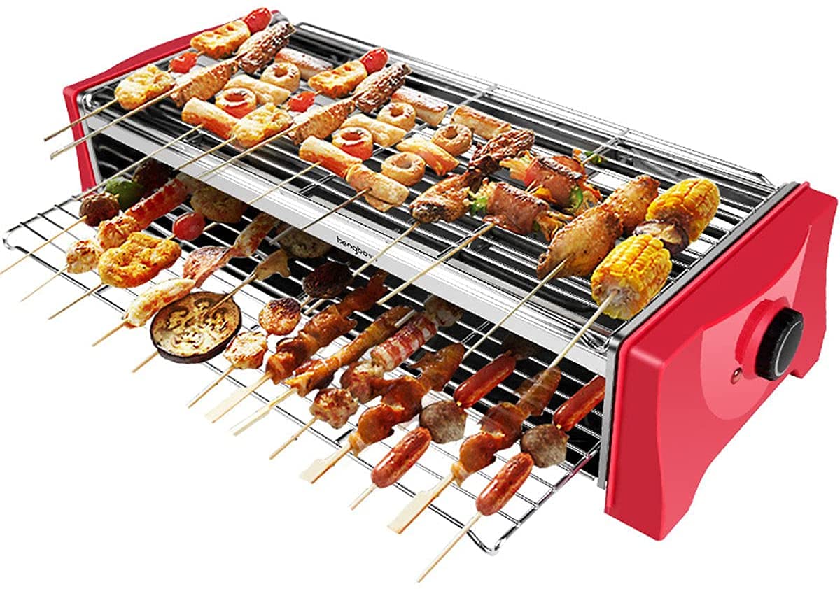 Buy Electric Barbecues Grill, Double Layer Grill With Drip Tray, Raclette BBQ Grill, Adjustable